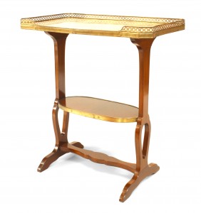 French victorian mahogany marble top end table 1