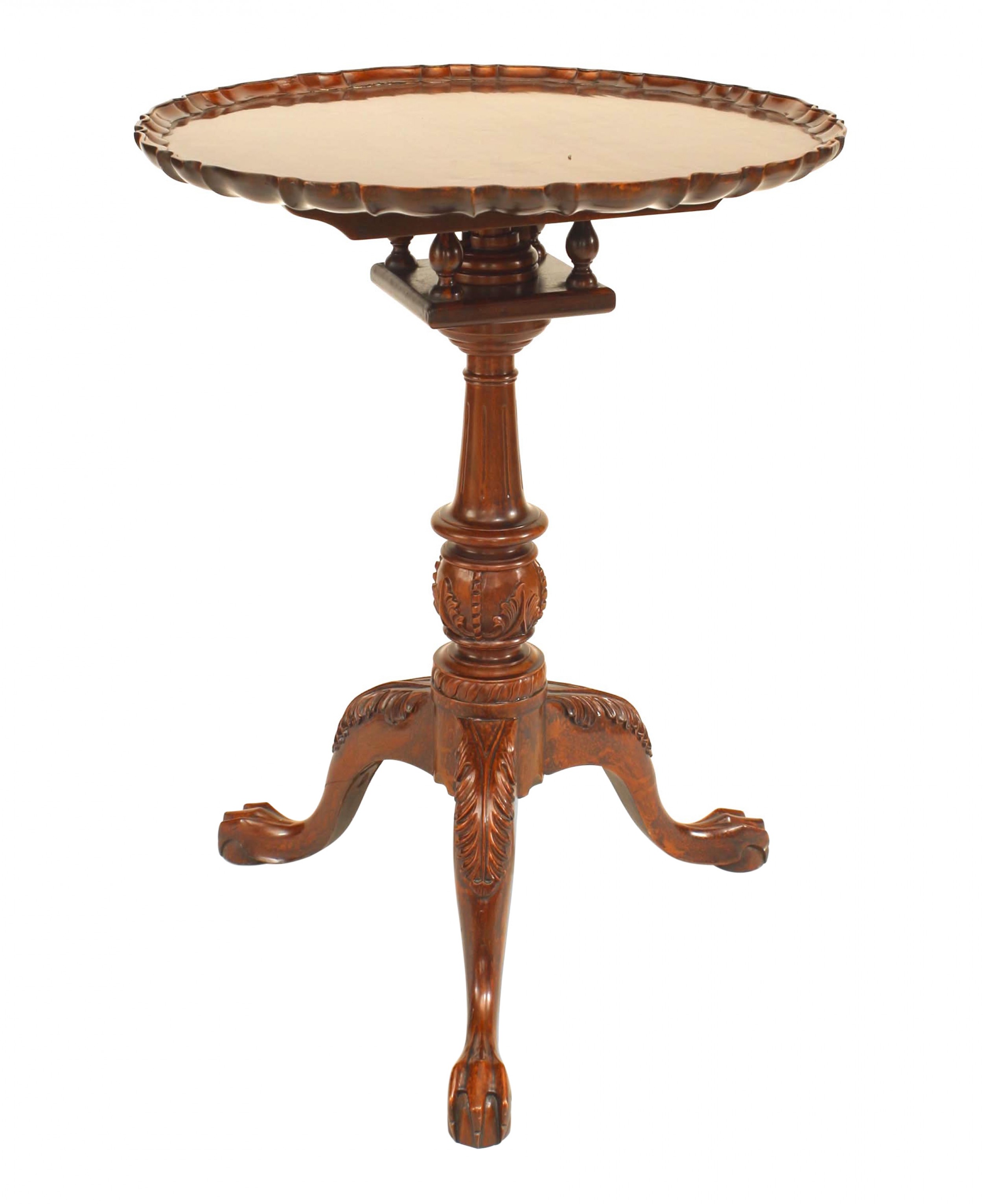 English georgian mahogany scalloped end table