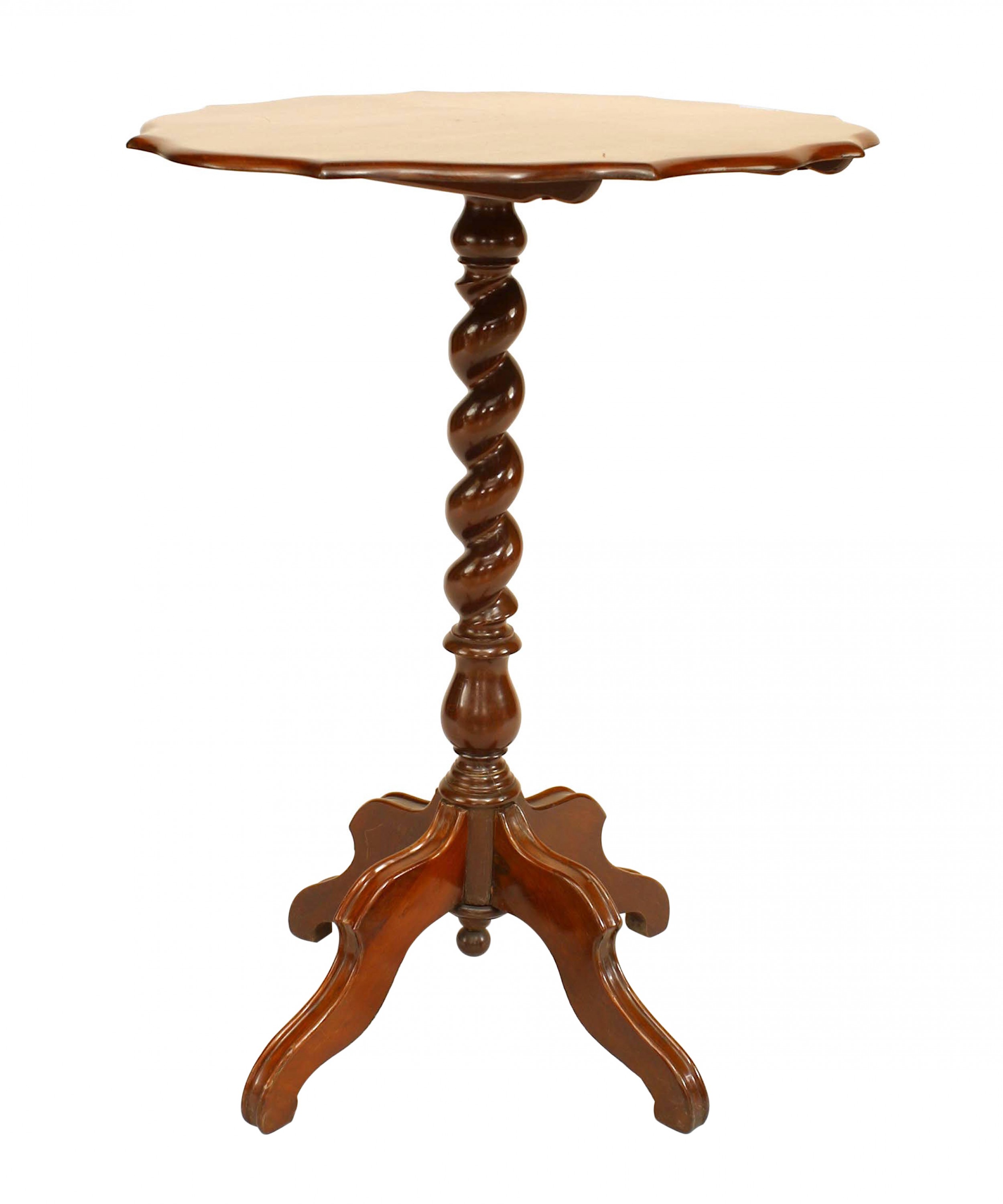 English victorian mahogany scalloped end table
