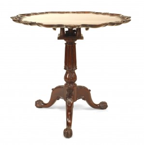 English chippendale mahogany shell end table