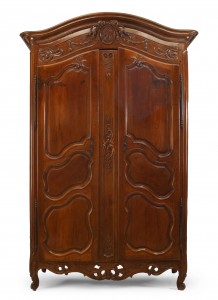 French provincial carved walnut armoire 6