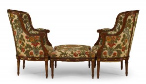 French louis xvi velvet bergeres