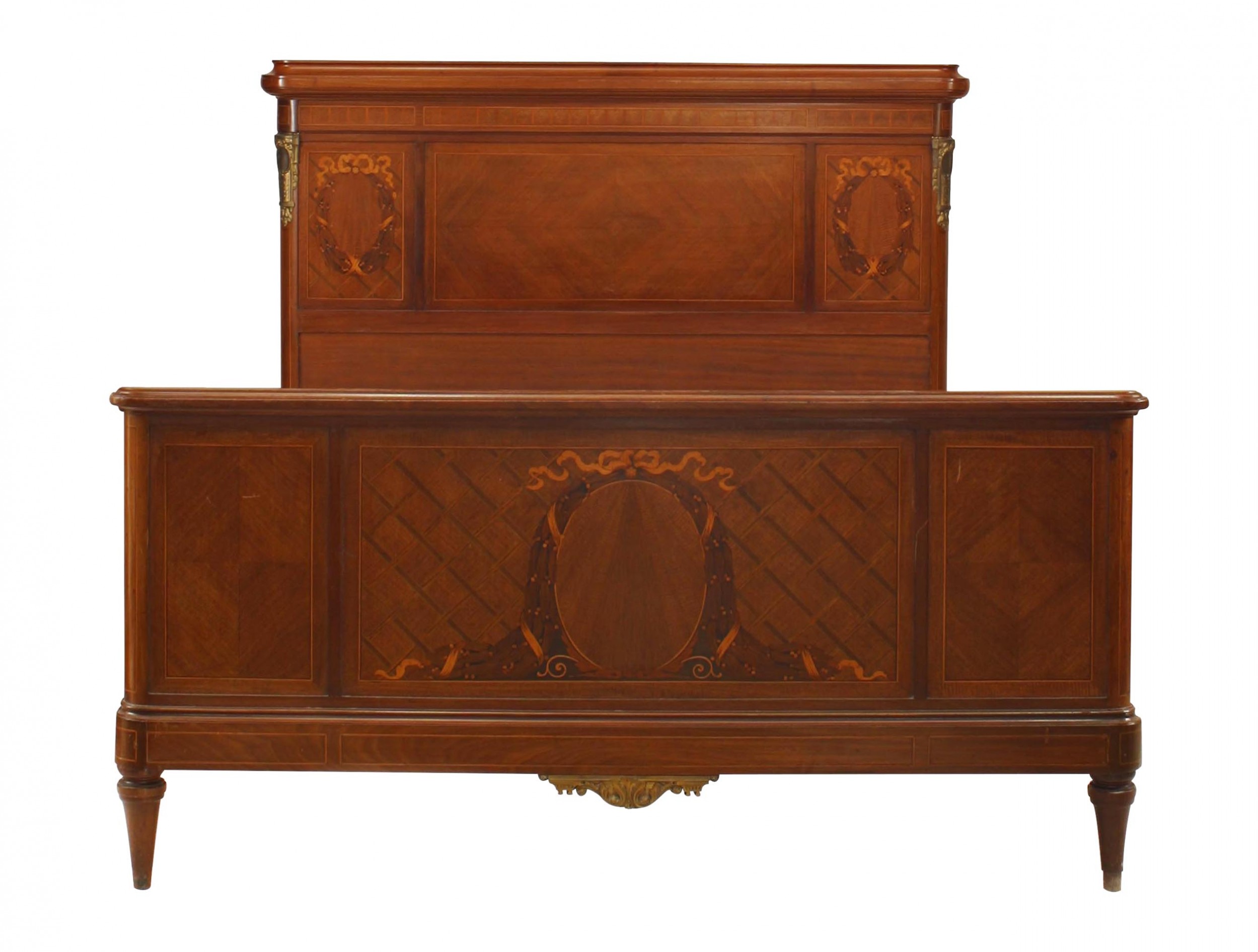 French louis xvi mahogany queen bed 1