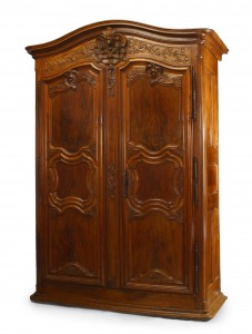 French provincial carved walnut armoire 4
