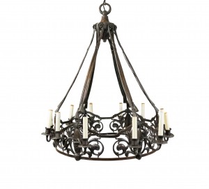 French victorian patinated bronze chandelier
