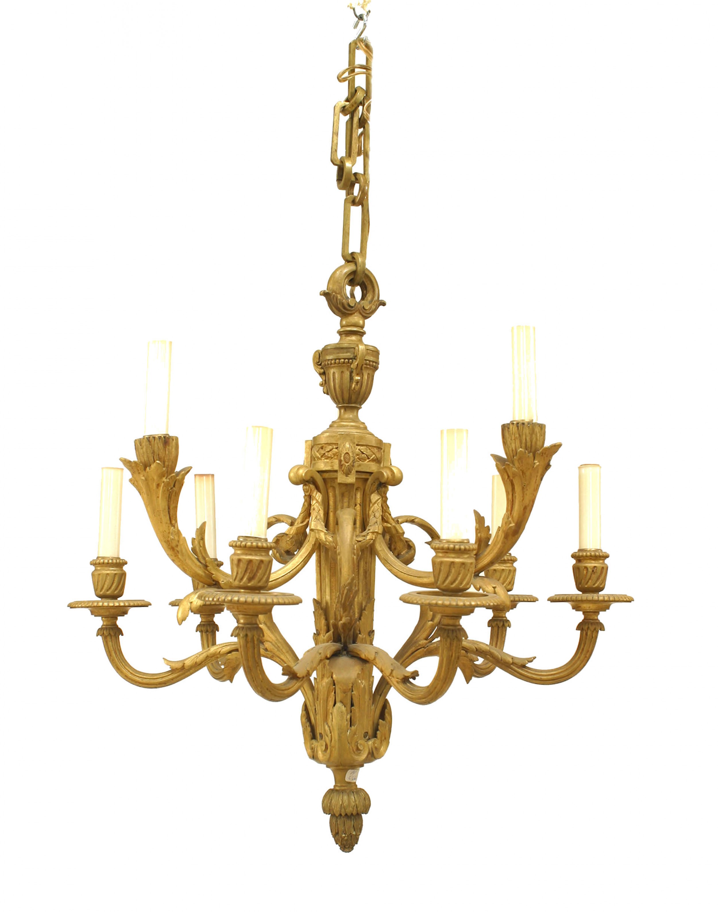 French louis xvi style gilt bronze chandelier 1