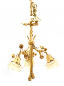 French louis xvi style bronze floral chandelier