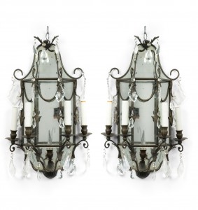 French victorian iron wall sconces