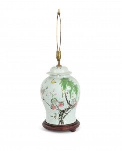Chinese white porcelain ginger jar table lamp