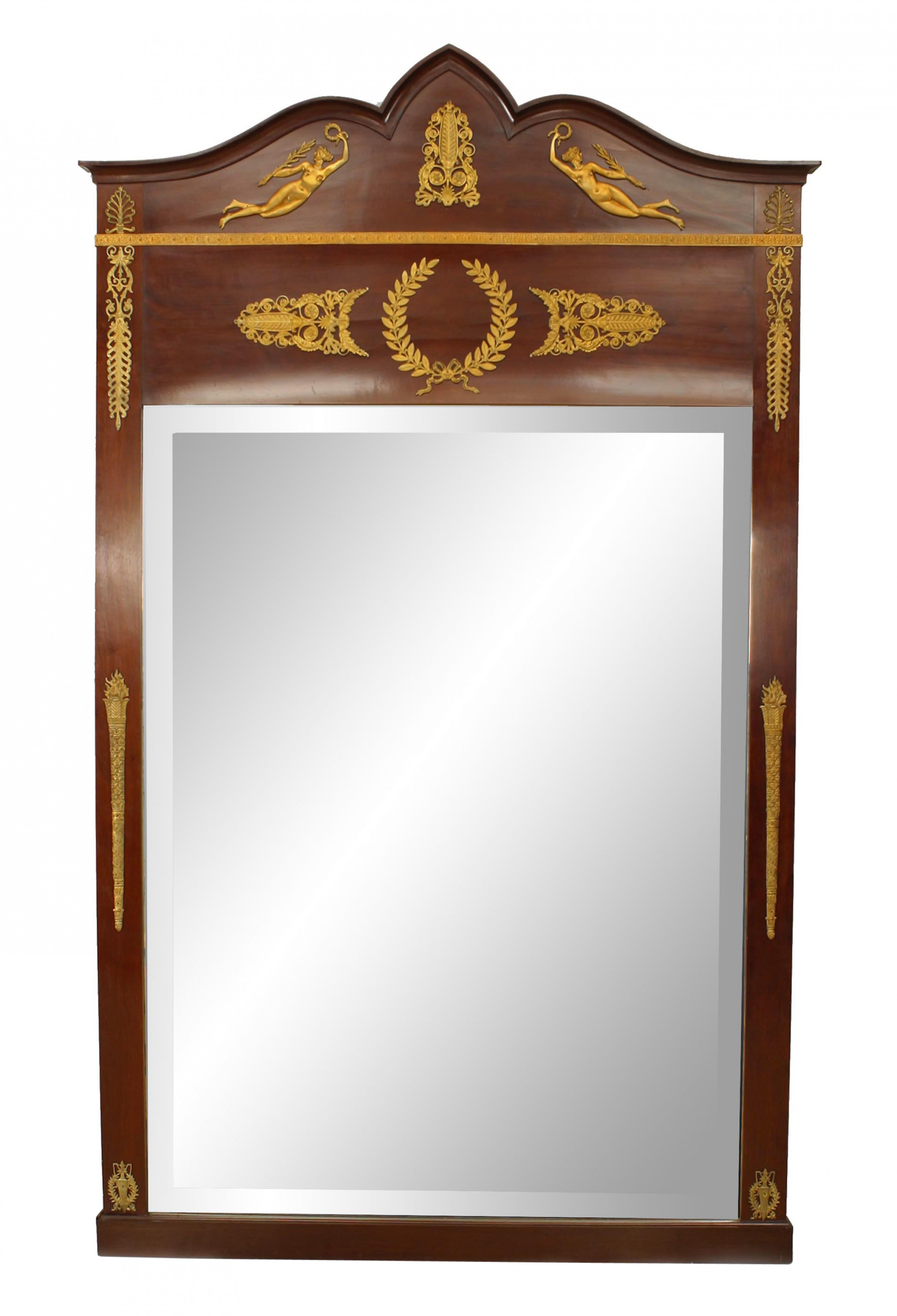 French empire style mahogany and ormolu wall mirror 4