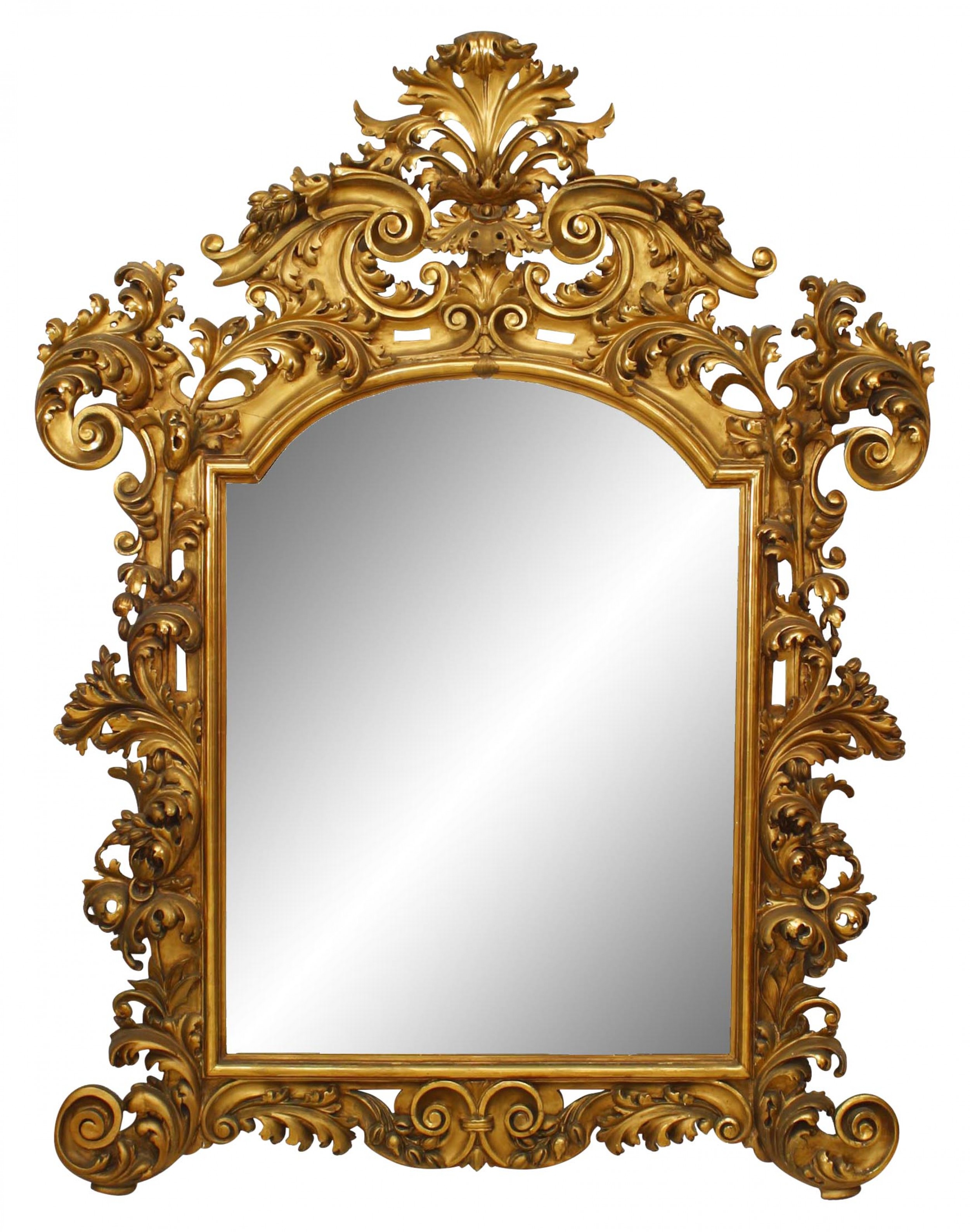 Italian rococo style gilt filigree wall mirror 1