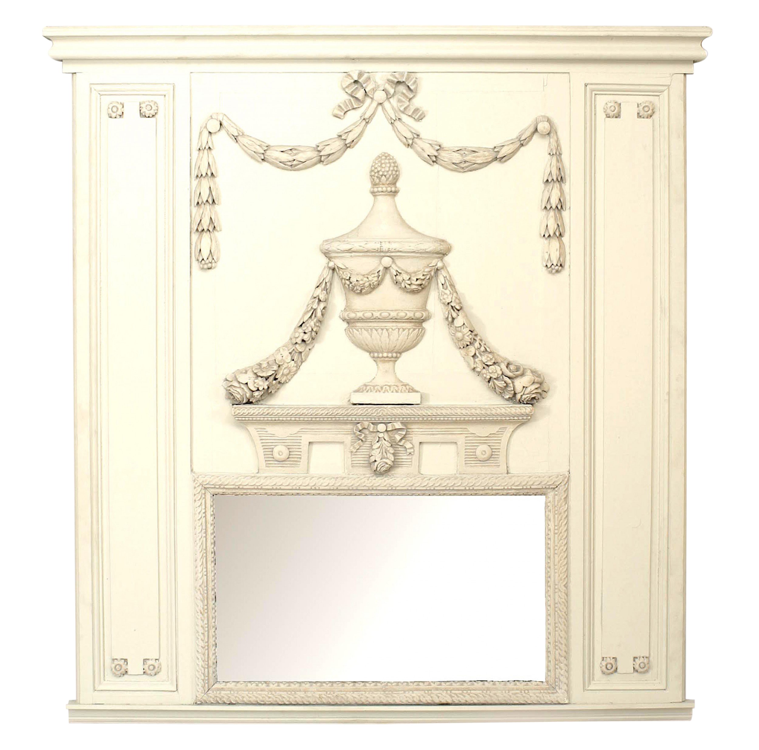 Louis xvi painted trumeau wall mirror 10