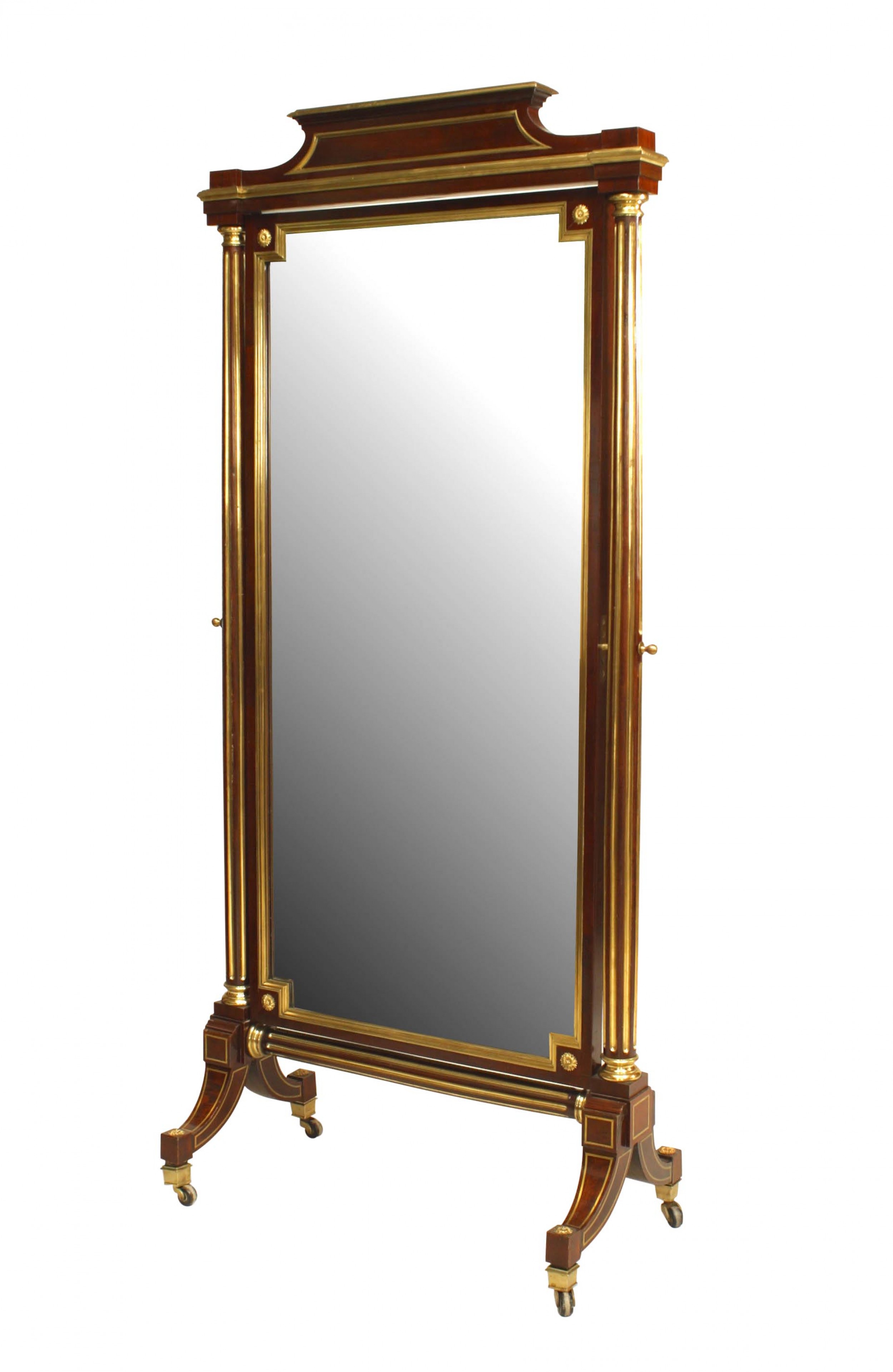 Louis xvi mahogany cheval mirror
