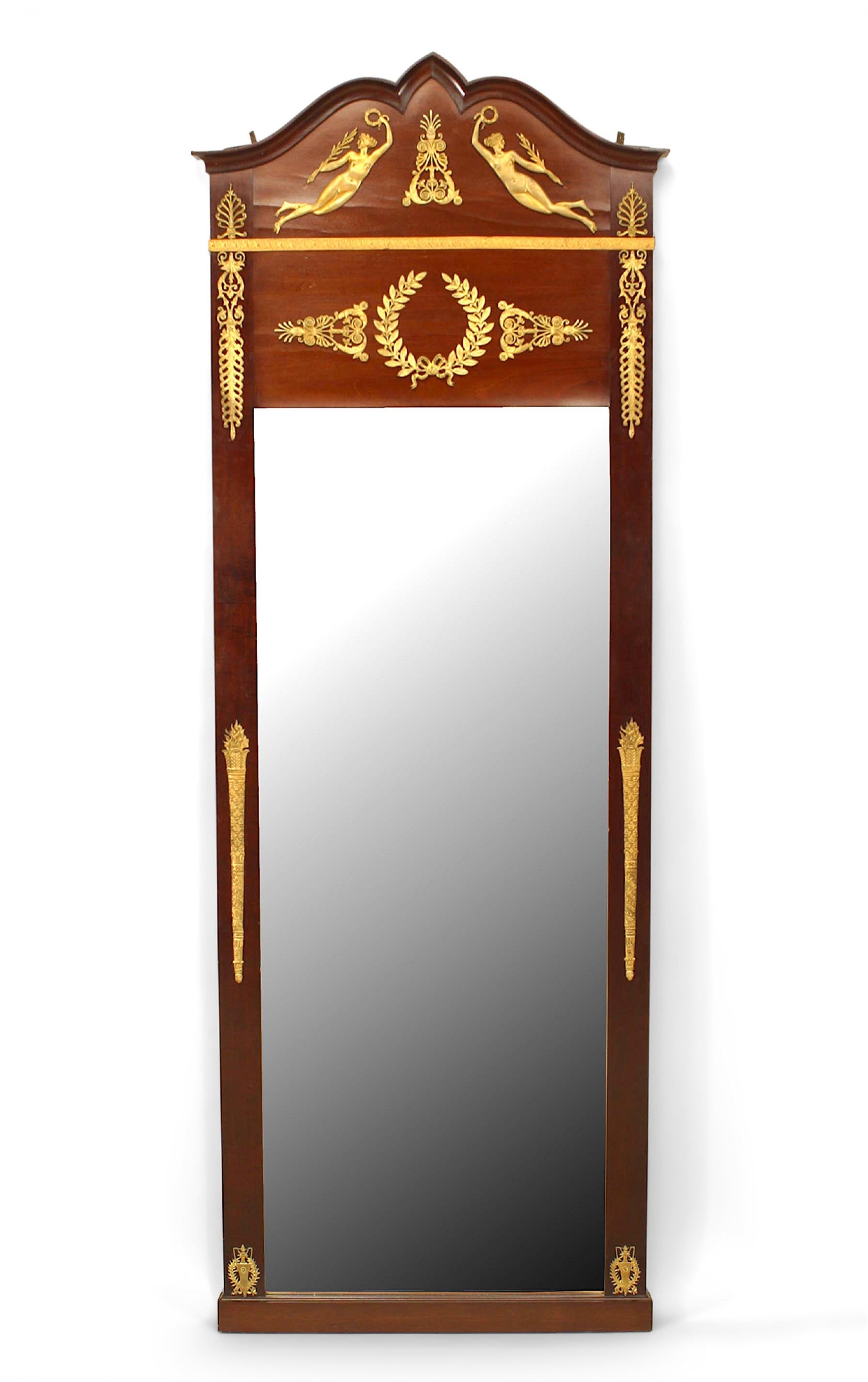 French empire style mahogany and ormolu wall mirror 2