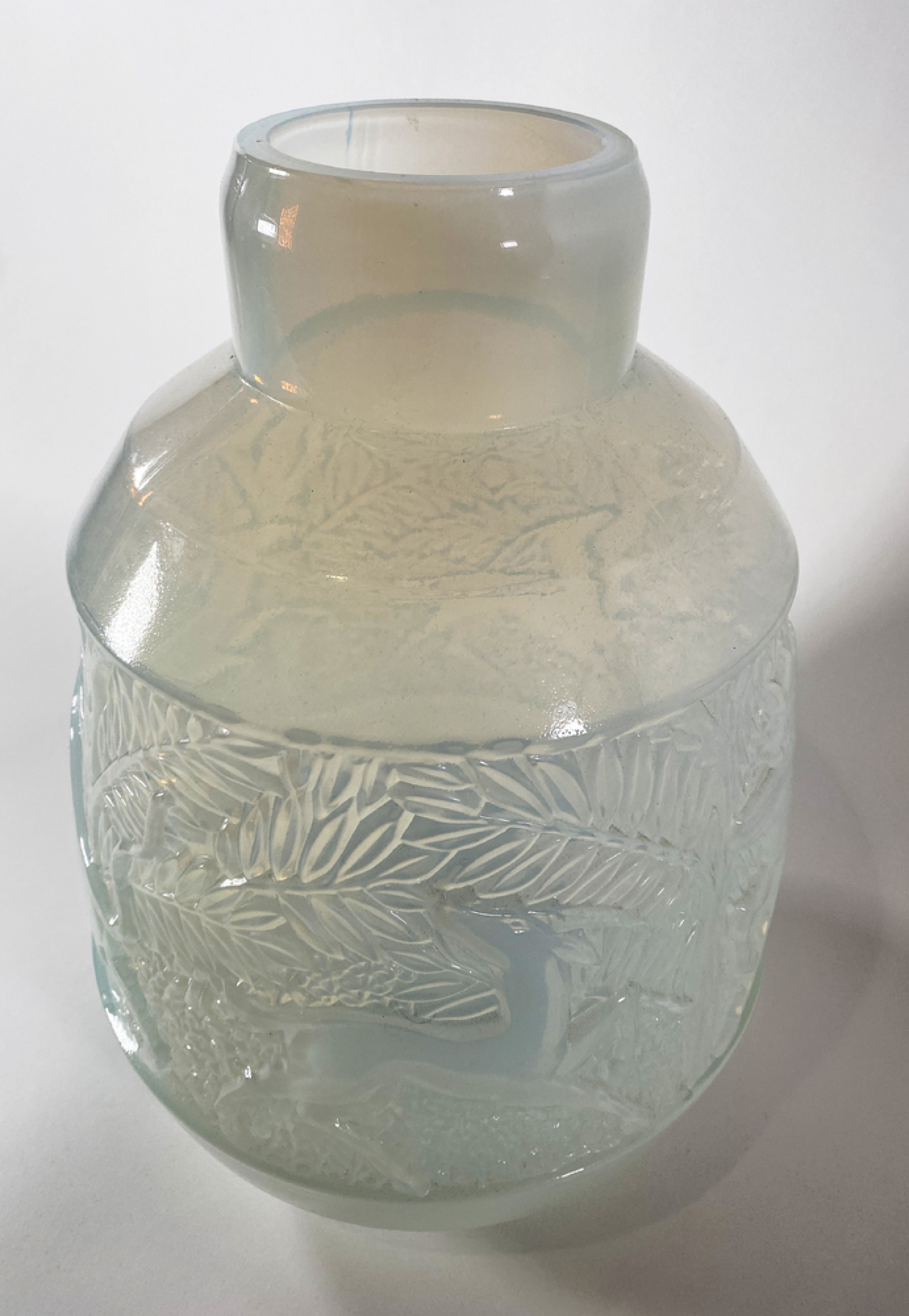 Rare french art deco iridescent glass vase etling