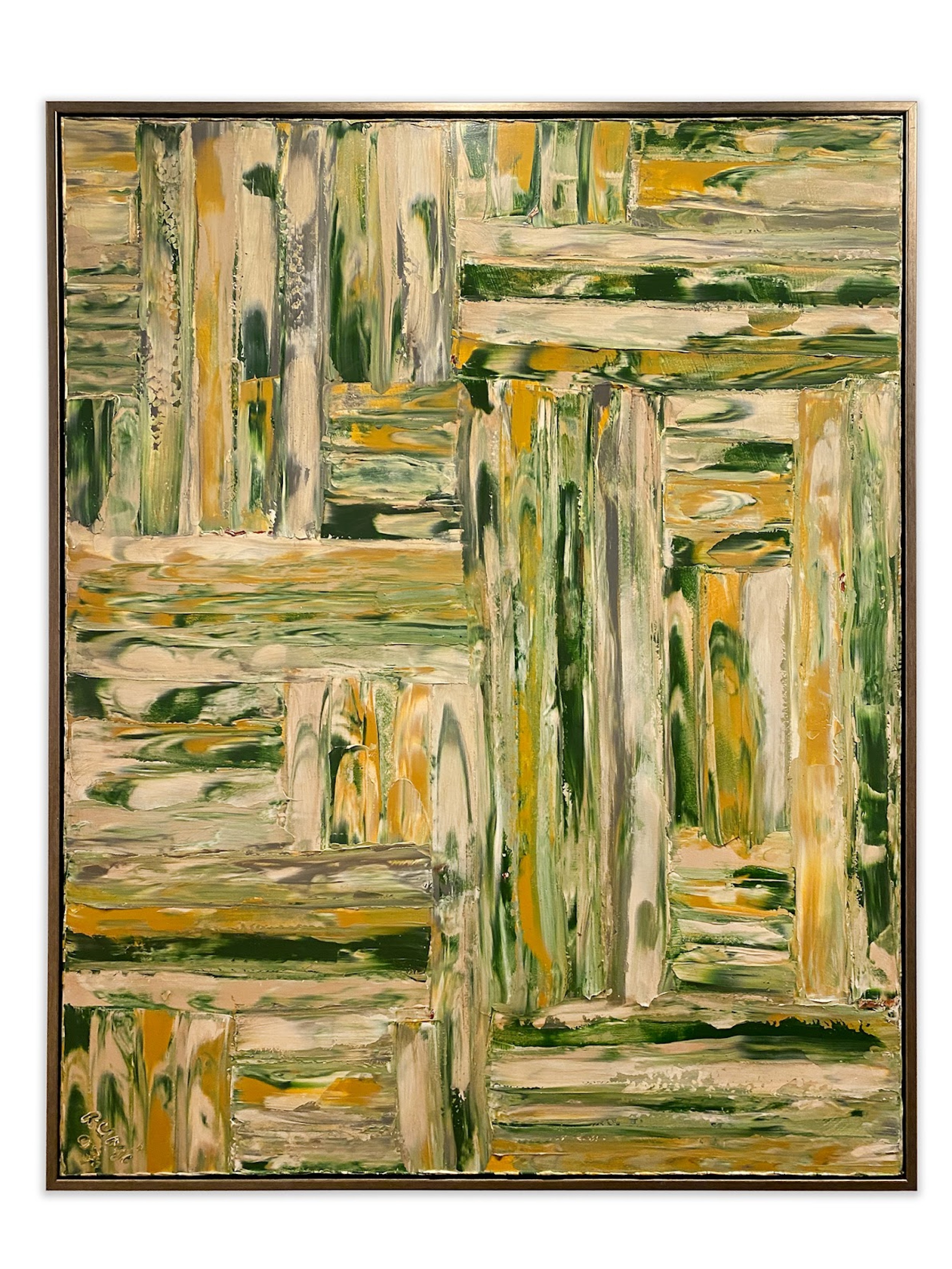 Ricardo rumi contemporary american framed abstract oil on canvas