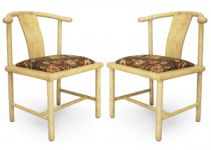 American mid century parchment side chairs 1