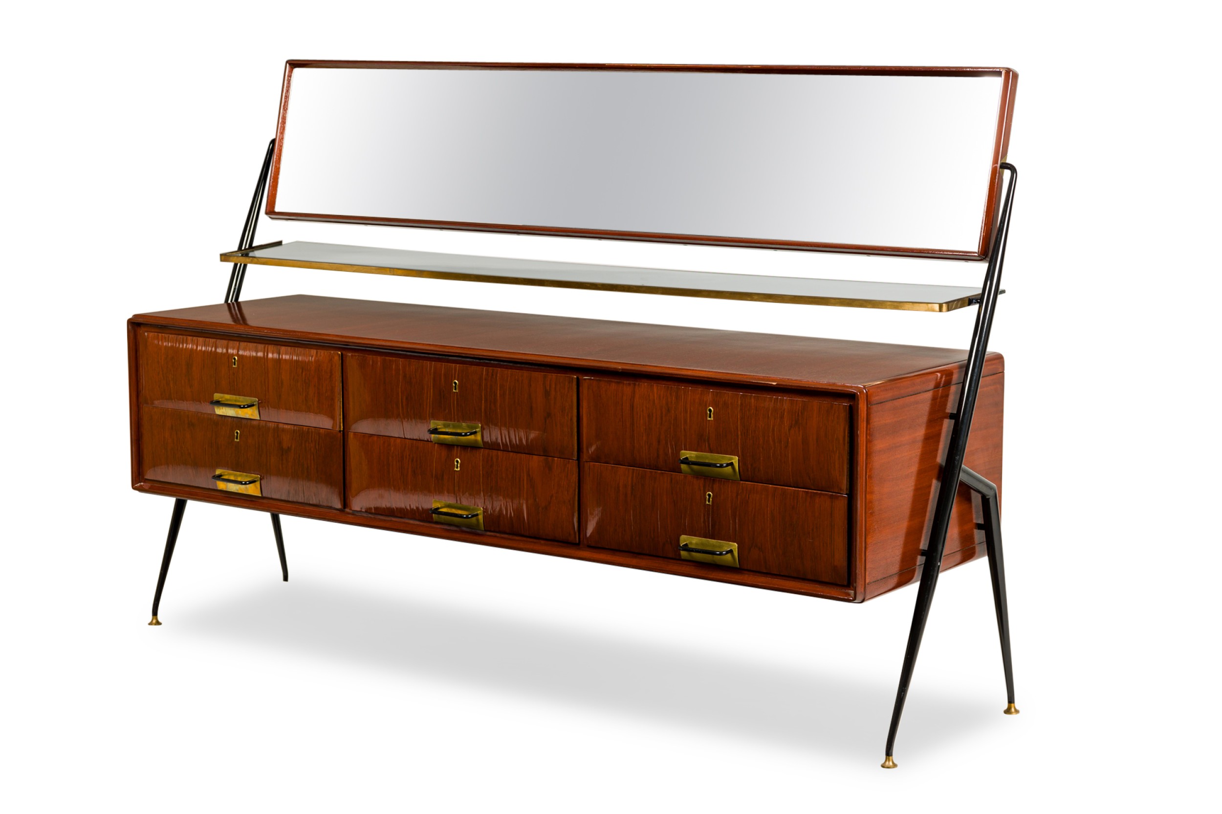 Italian 1960s mahogany chest 1