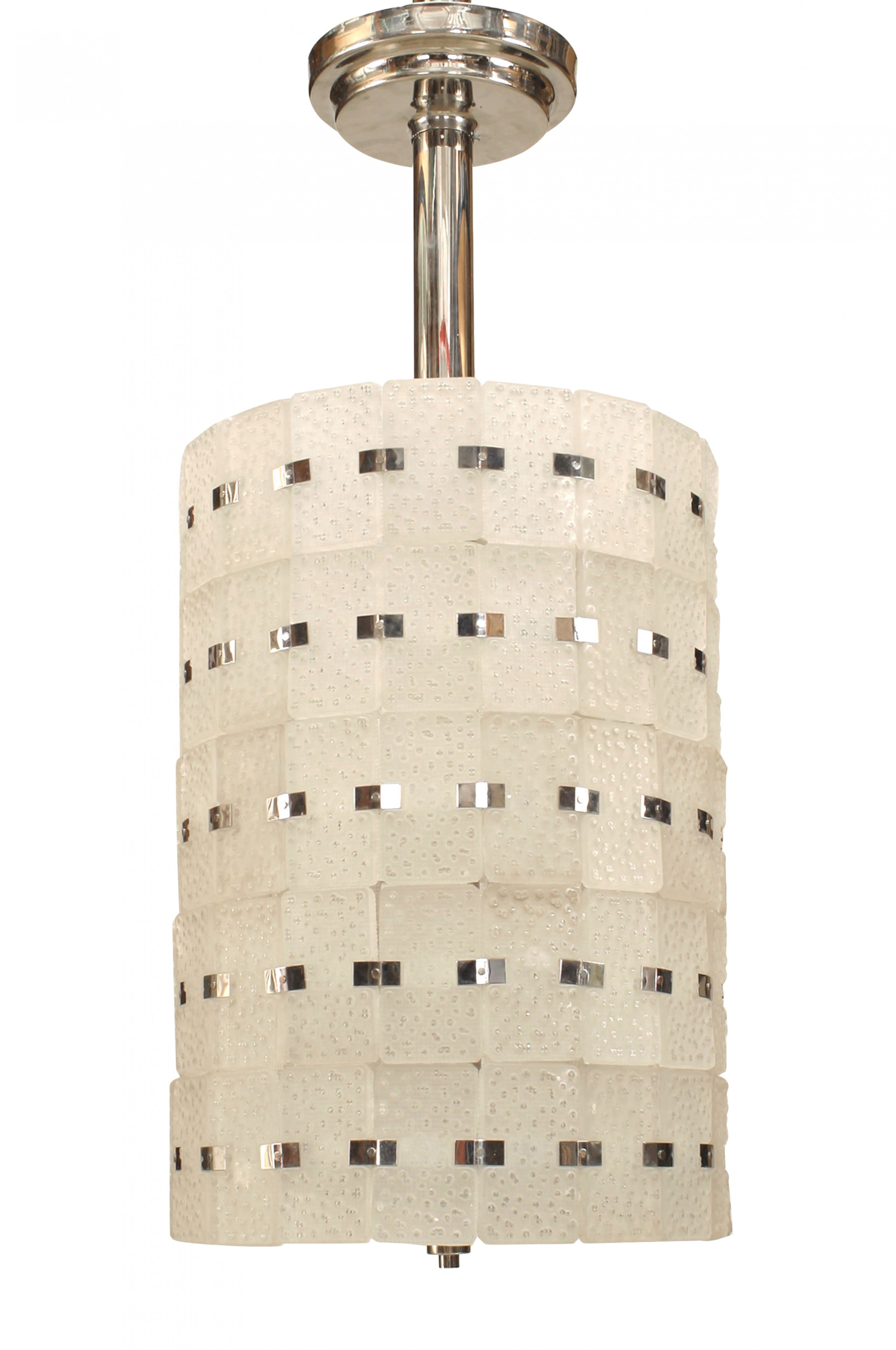 French Art Deco Frosted Glass Chandeliers