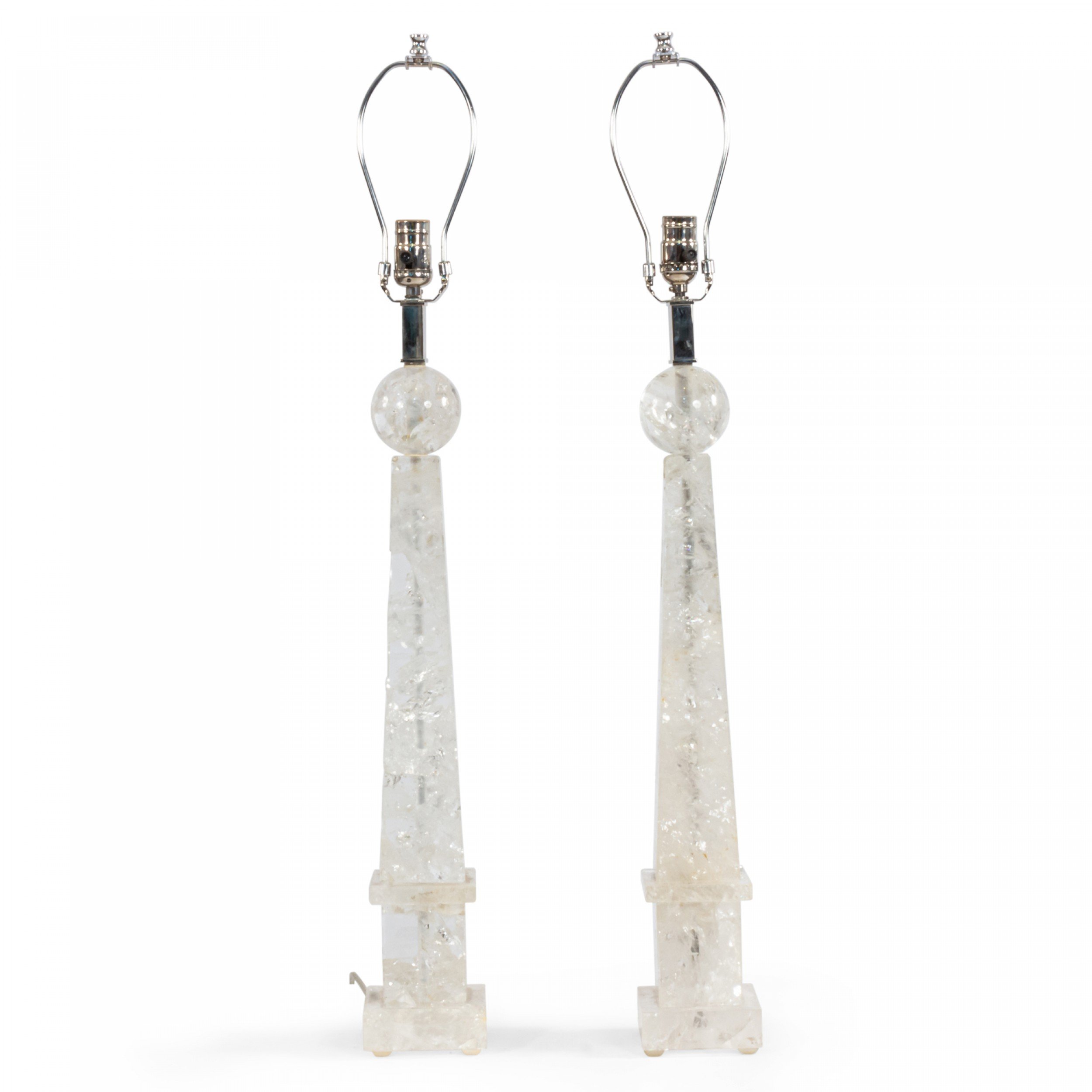 Italian mid century rock crystal table lamps 1