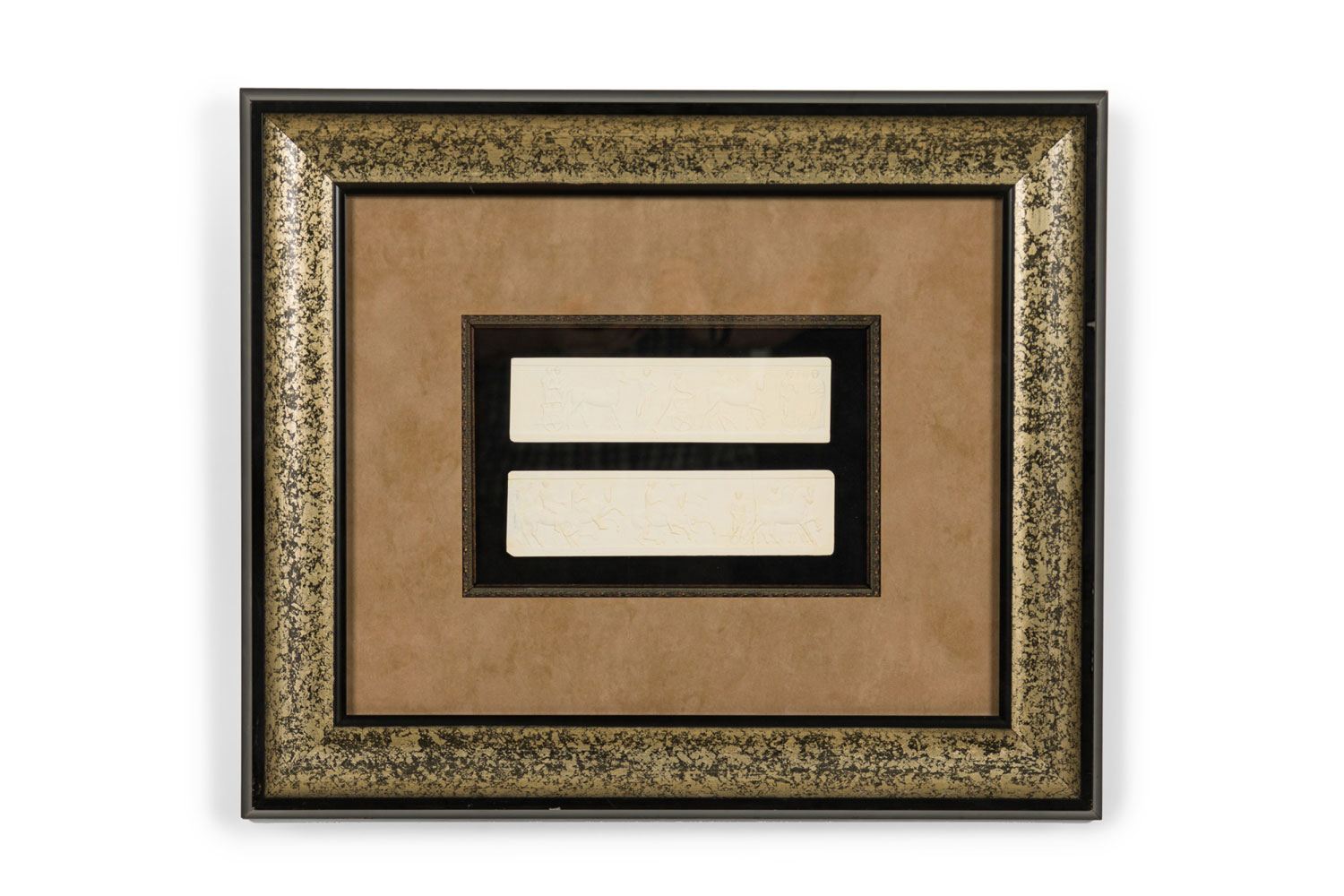 Italian renaissance wall plaque with a two white Plaques 