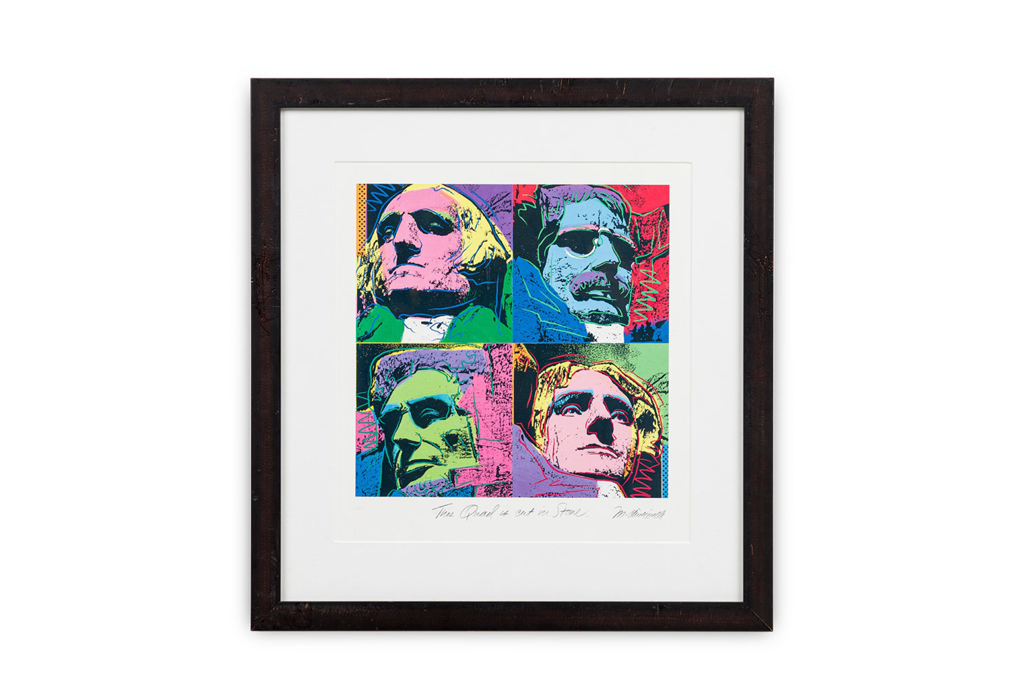 M chickerella contemporary american print titled this quad is cut in stone 1