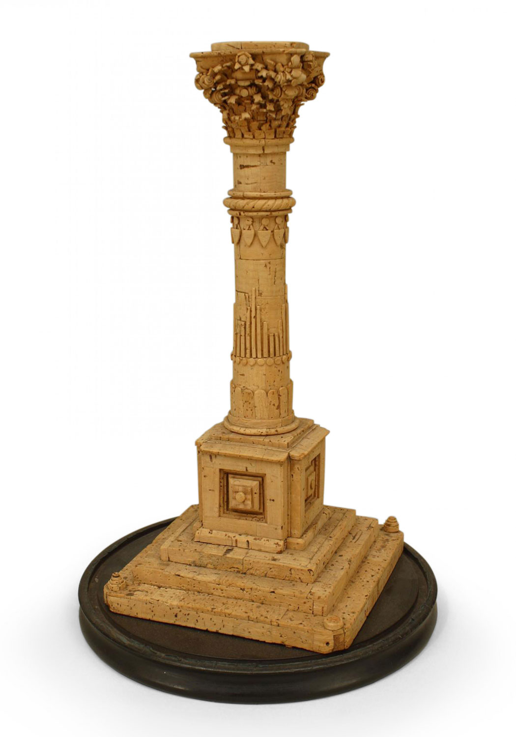 Carved cork neo classic column model