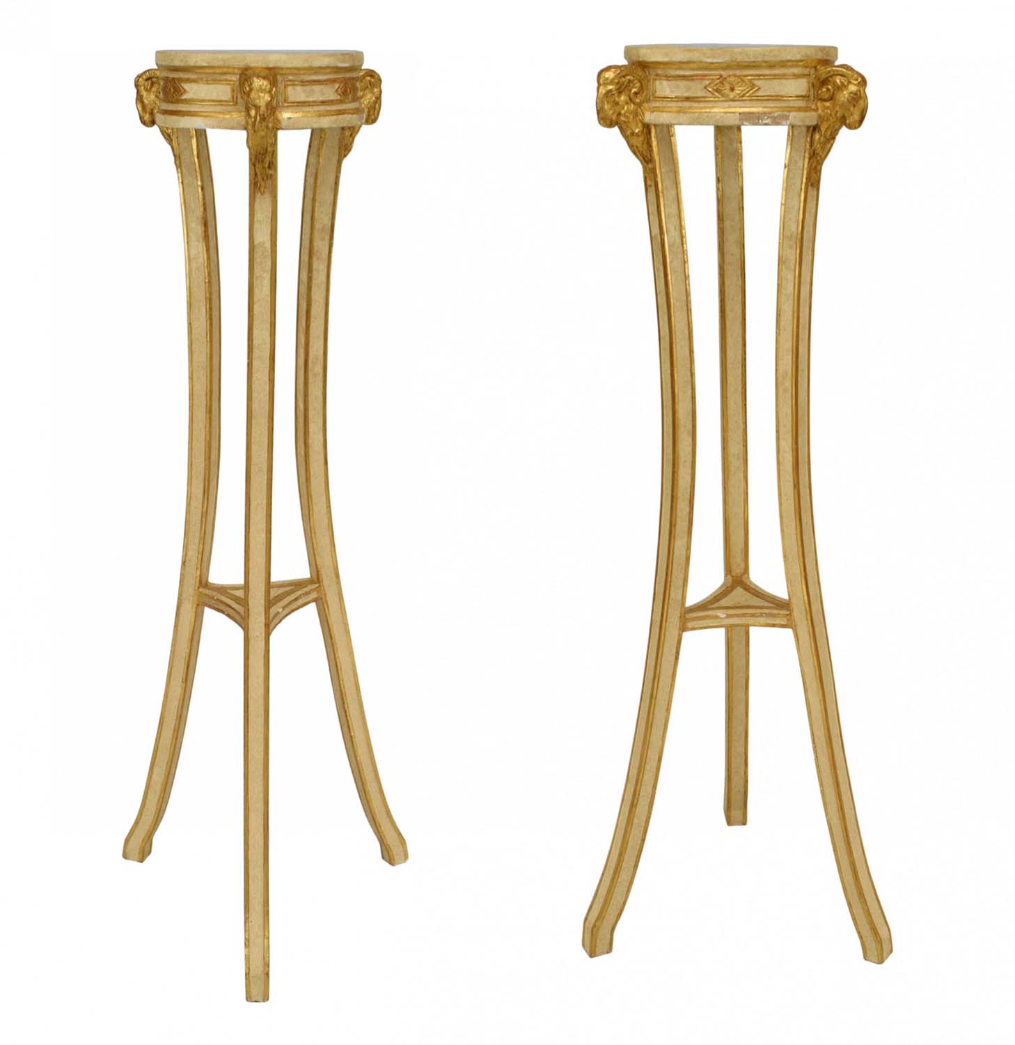Pair italian neo classic gilt pedestals