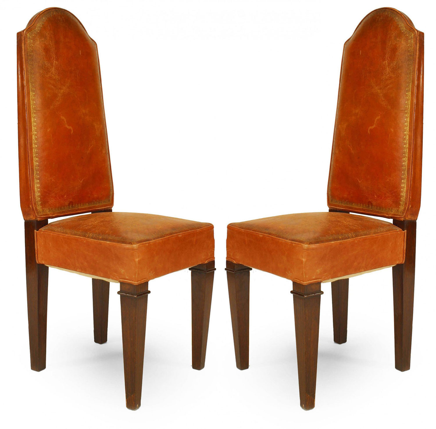 French art deco macassar sided chairs