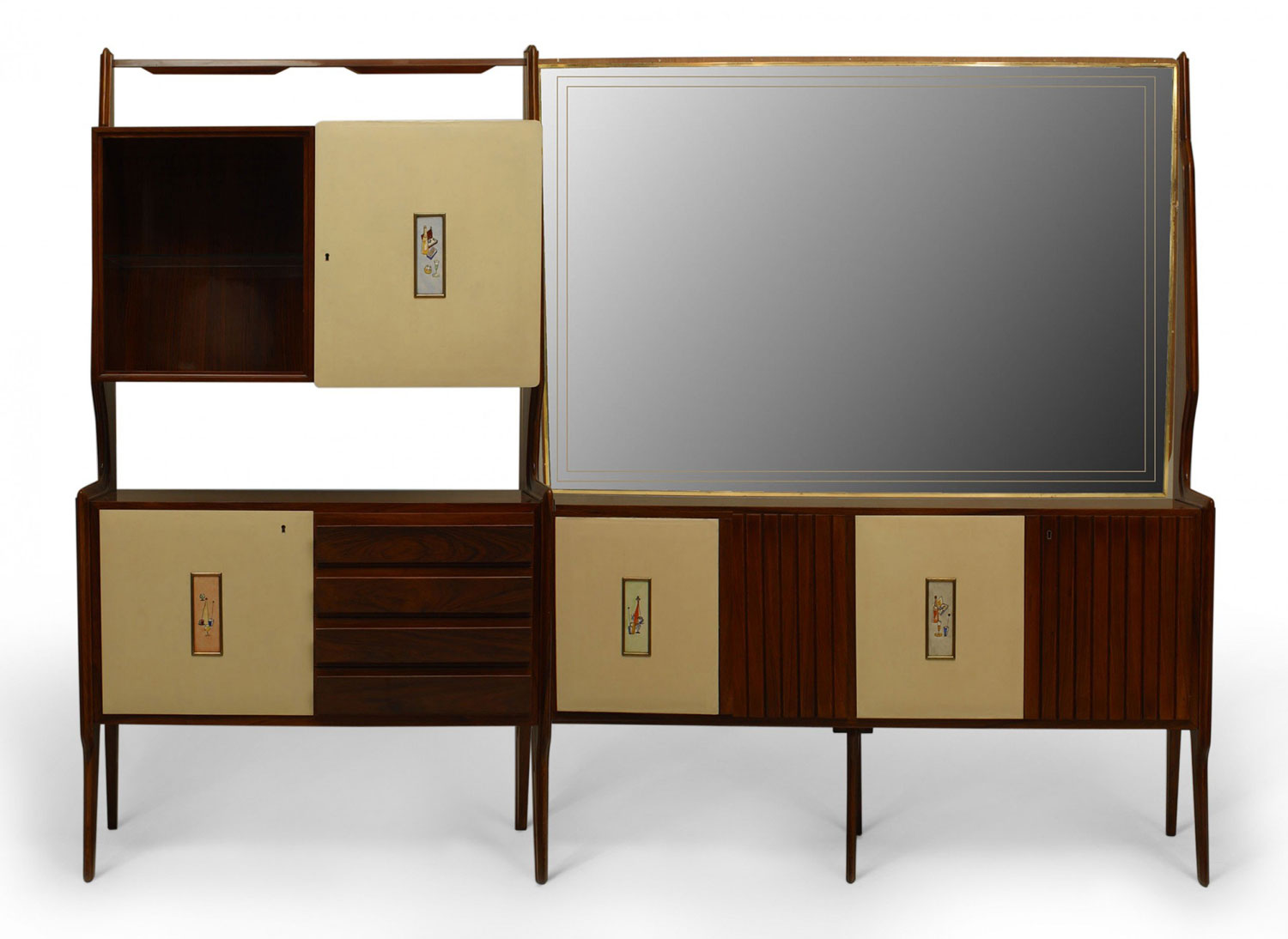 Italian post war rosewood mahogany cabinet 1