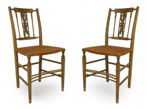 American country grey side chairs