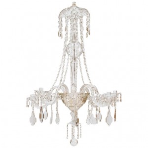 Continental austrian Silver Gilt and crystal chandelier 1