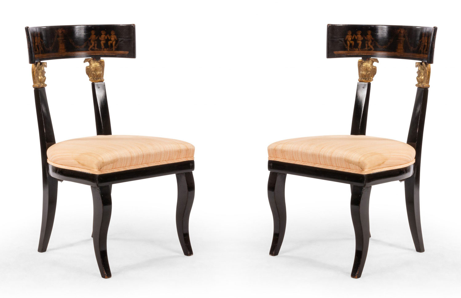 Continental austrian ebonized side chairs