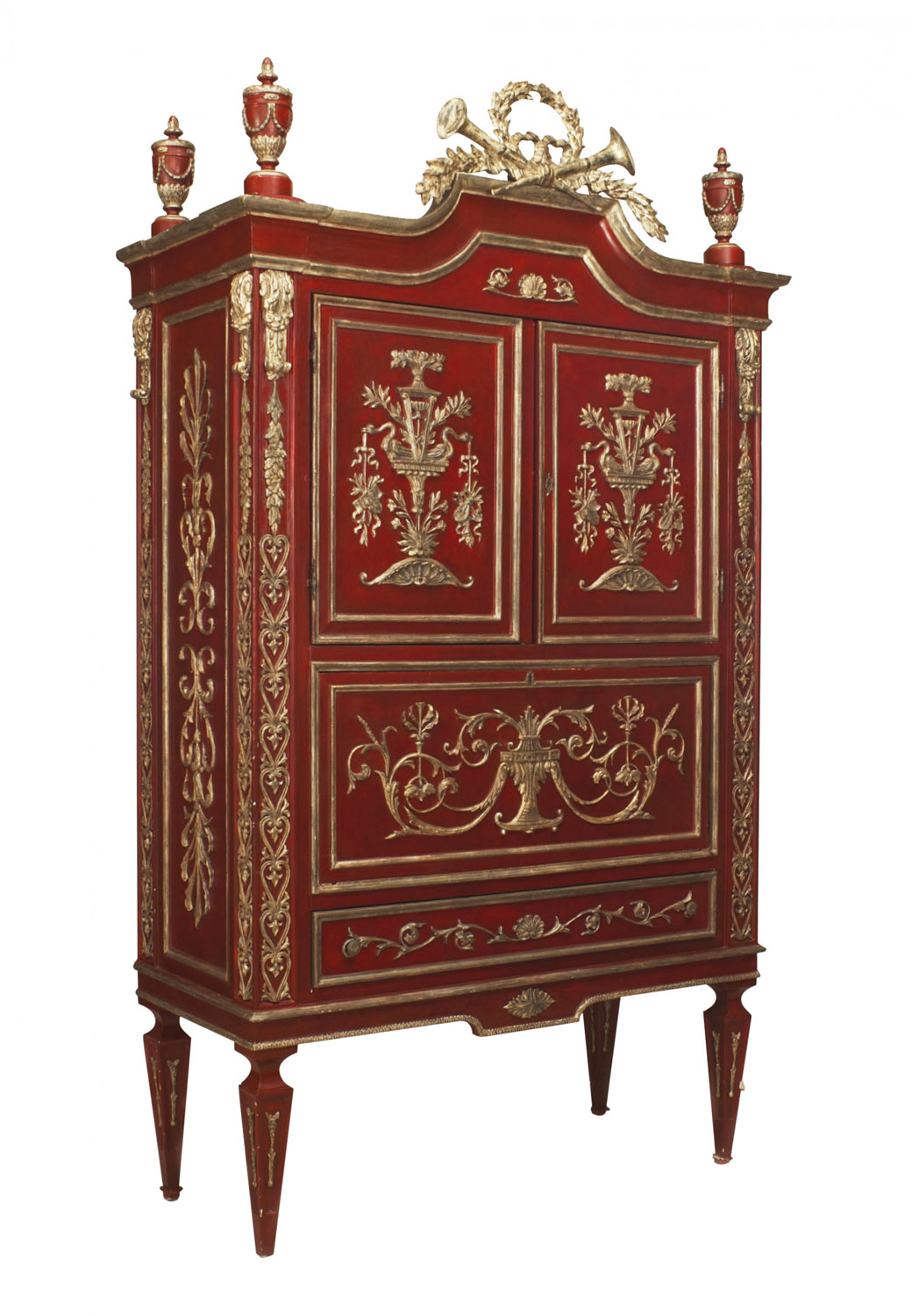 Italian neo classic style scarlet armoire