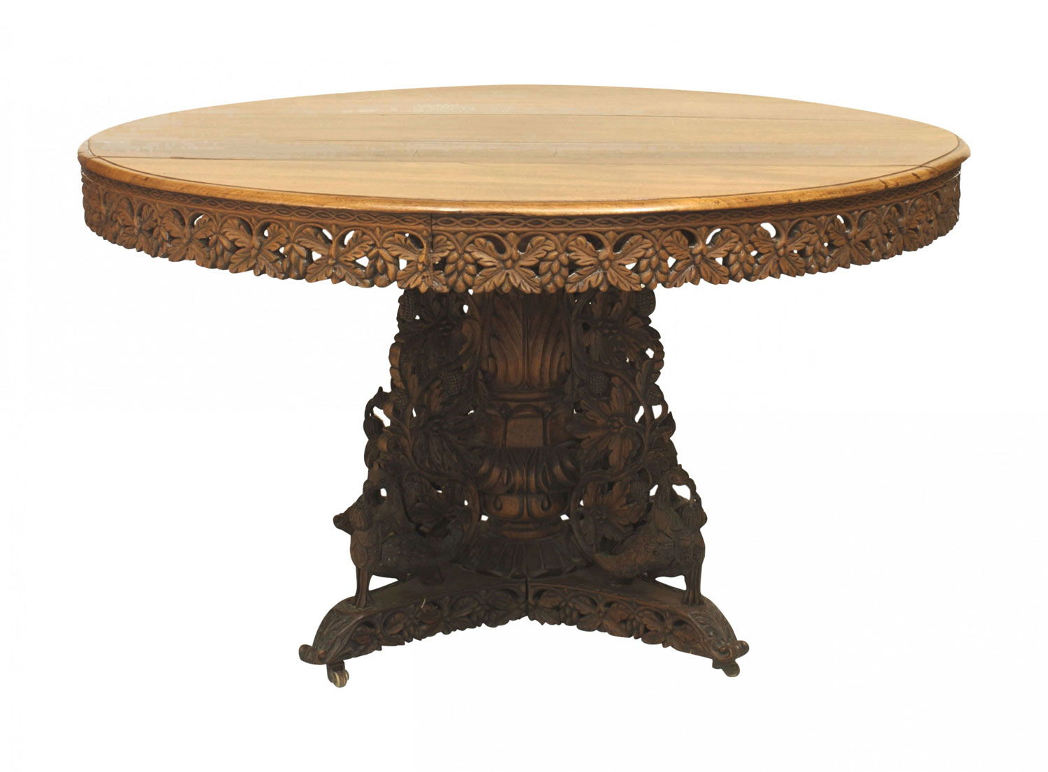 English anglo indian teak and padauk center table
