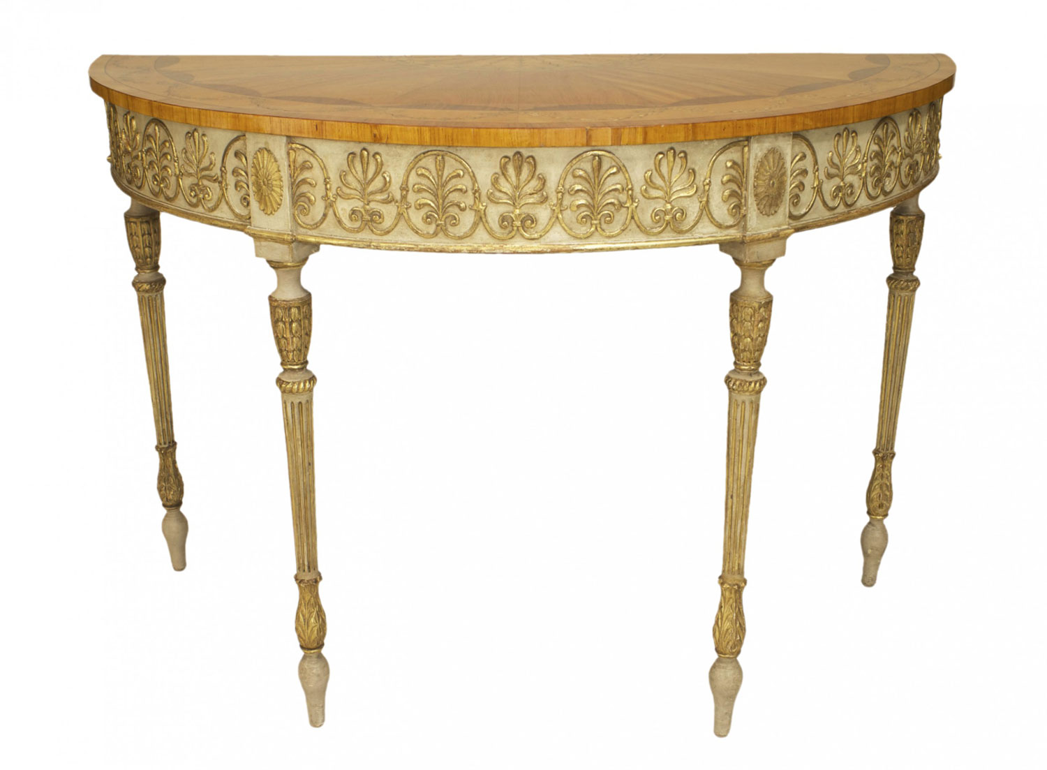 English george iii painted and gilt console table
