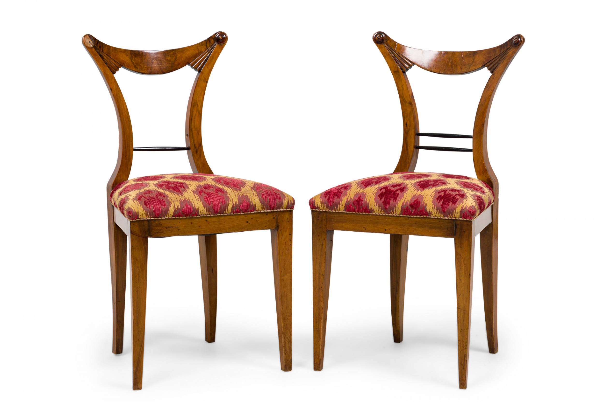 Set of 6 josef danhauser biedermeier viennese upholstered dining chairs