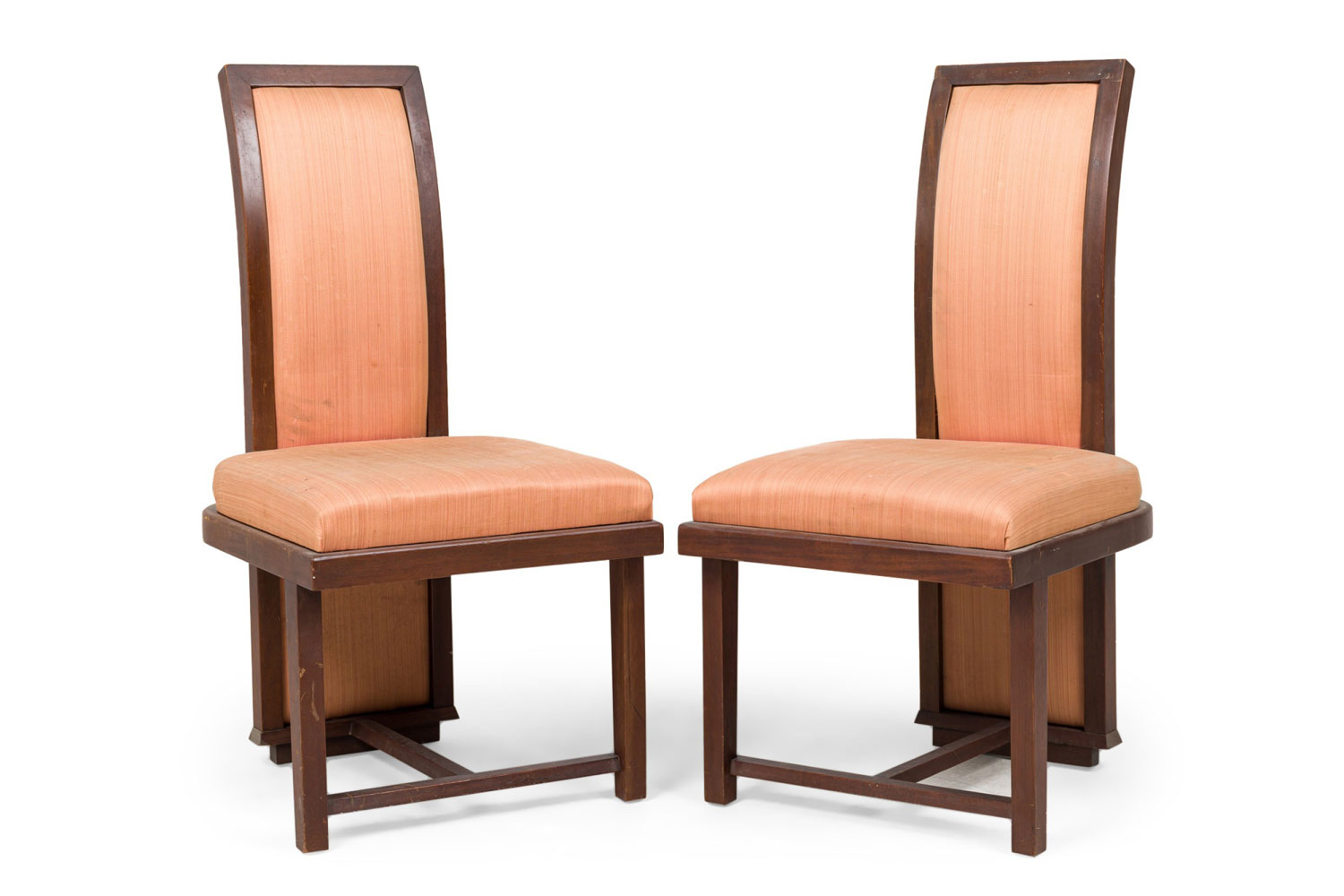 Set of 6 frank lloyd wright taliesin collection mahogany dining chairs 1