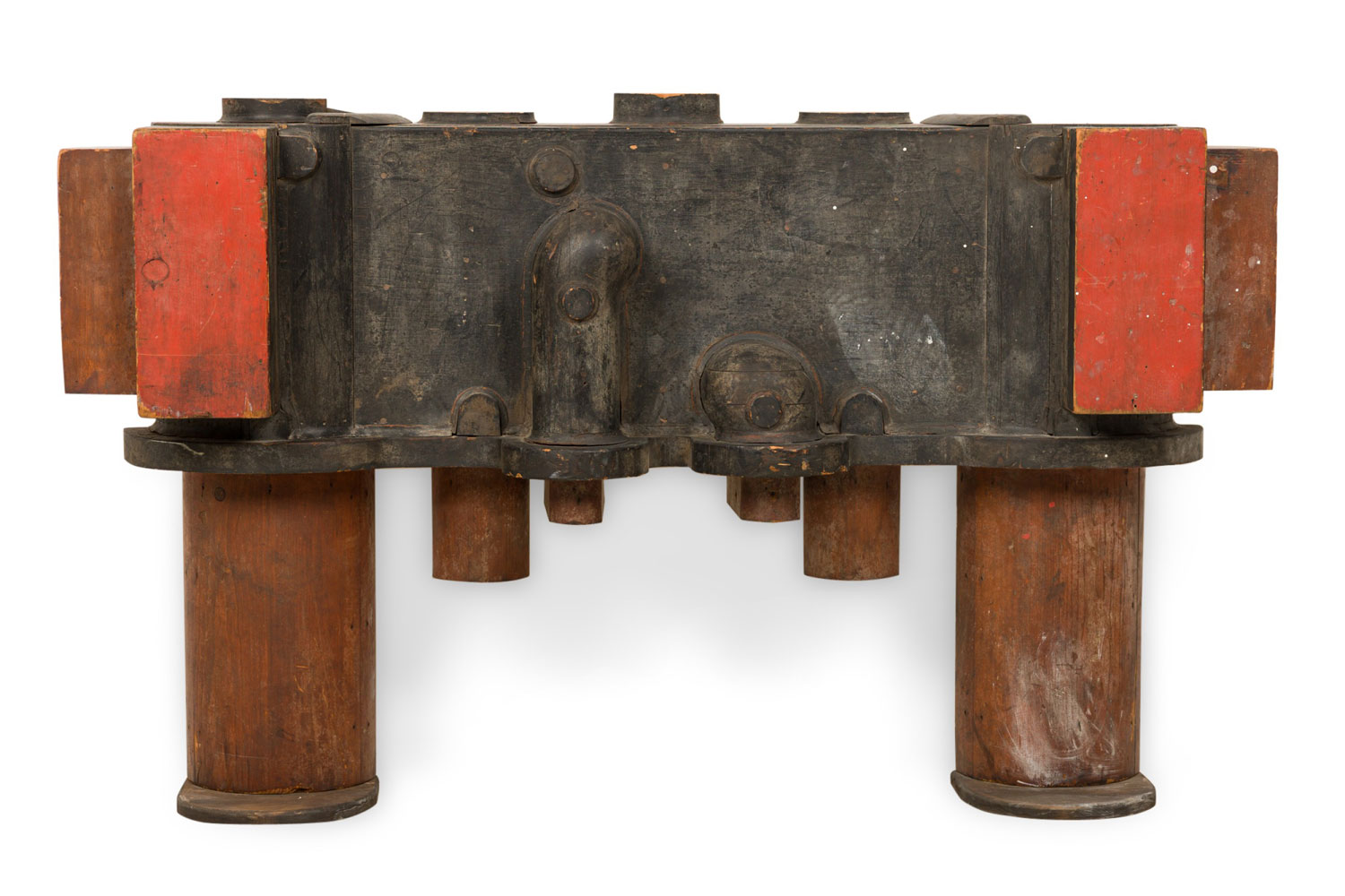 Contemporary american modern industrial mold painted wood wall sculpture