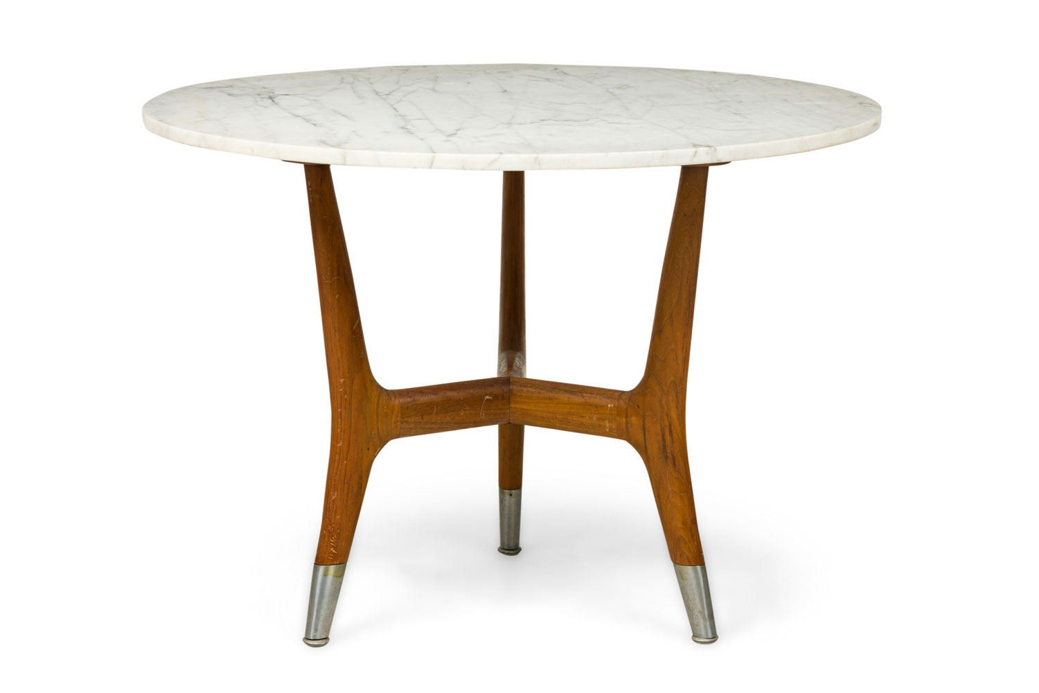 Italian mid century 3 legs marble end table 