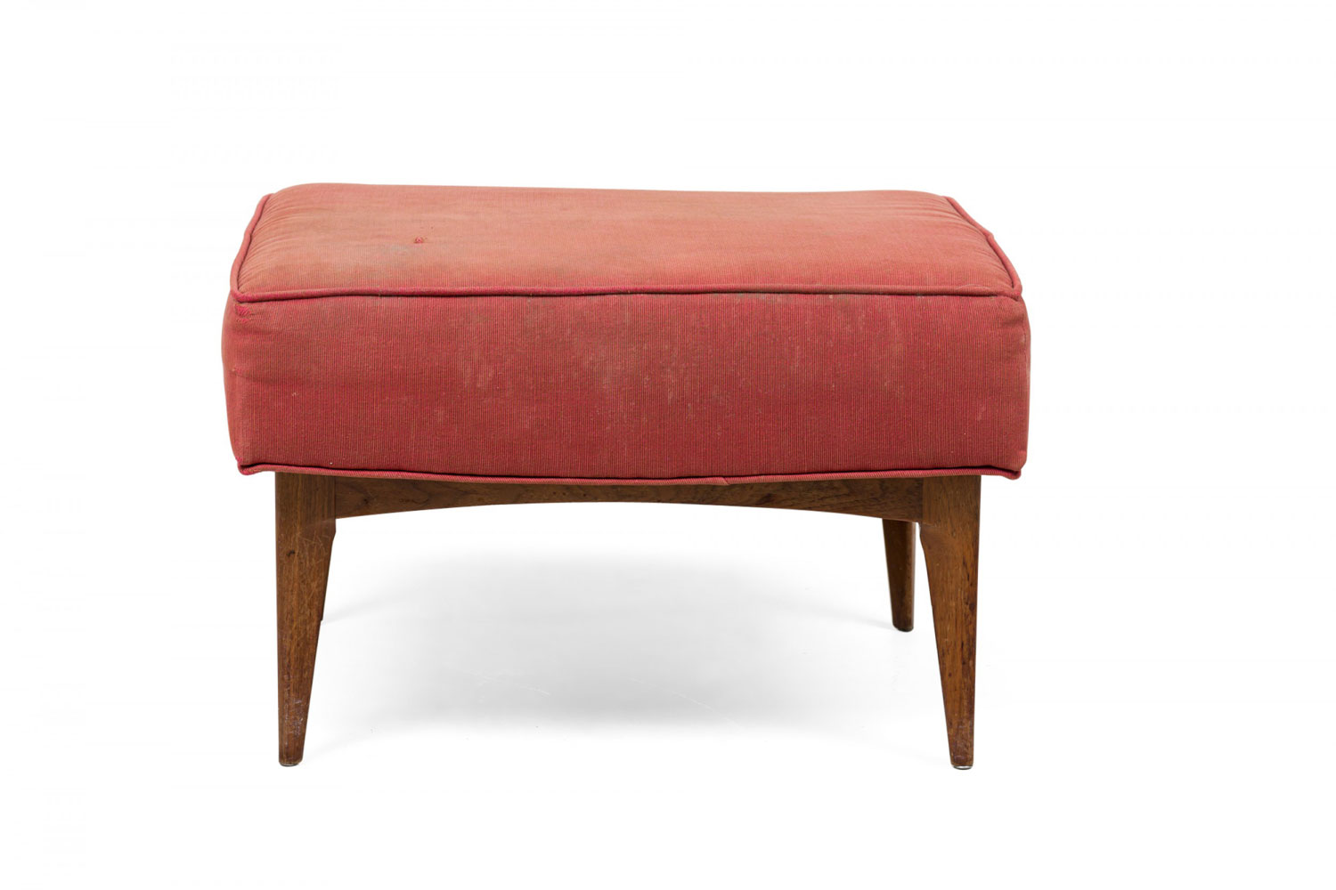 Mid century italian walnut upholstered ottoman