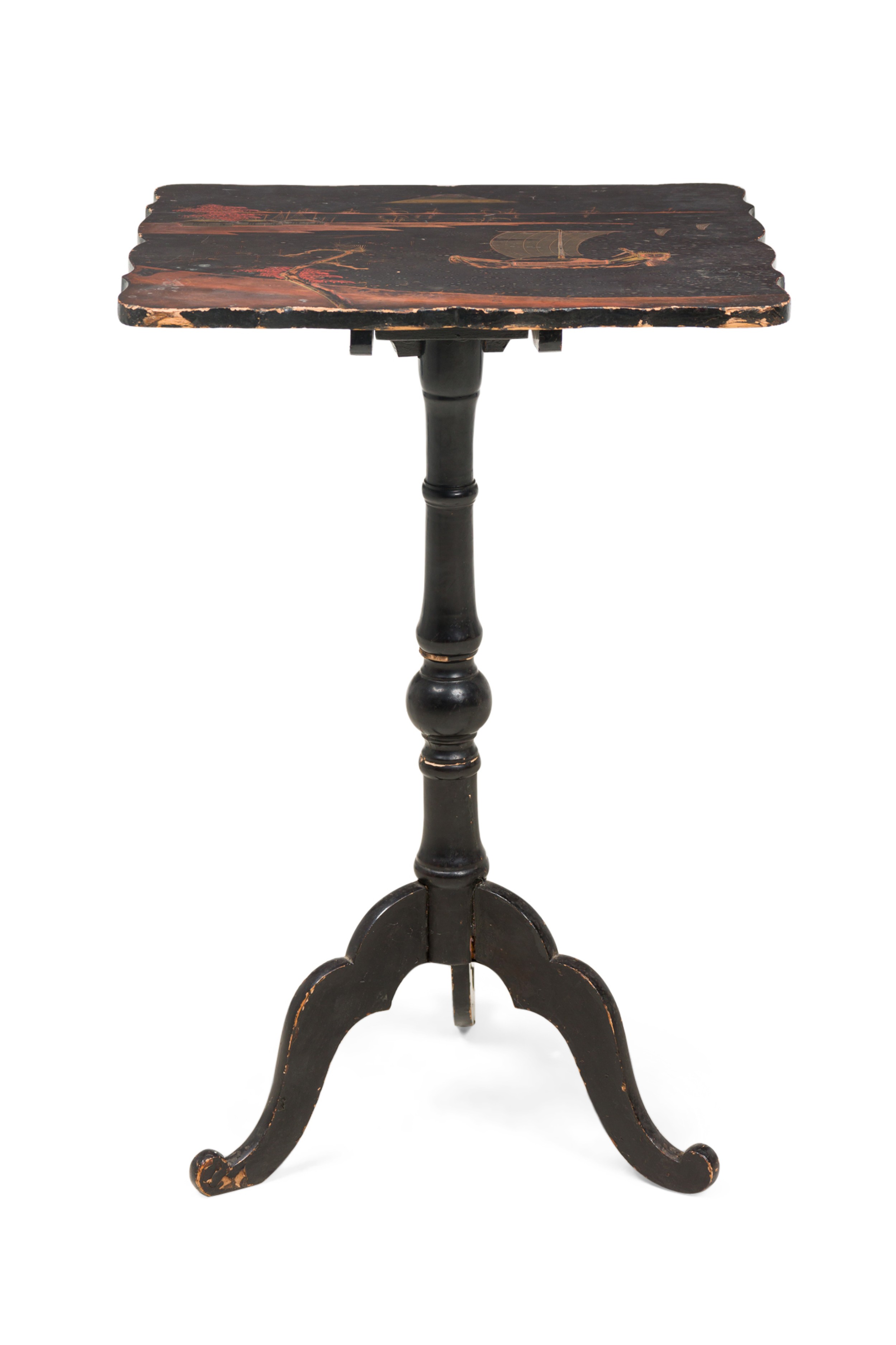 English george iii japanned pastoral scene end side table