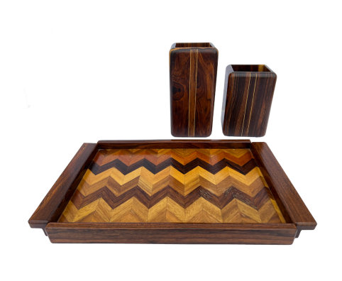 Don shoemaker mid century 3 piece jacaranda desk set