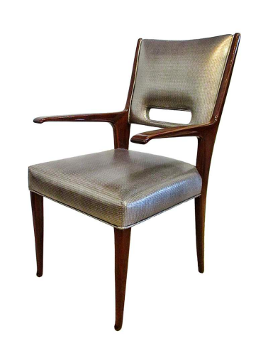 Guglielmo ulrich italian mid century modern metal upholstered armchair desk chair