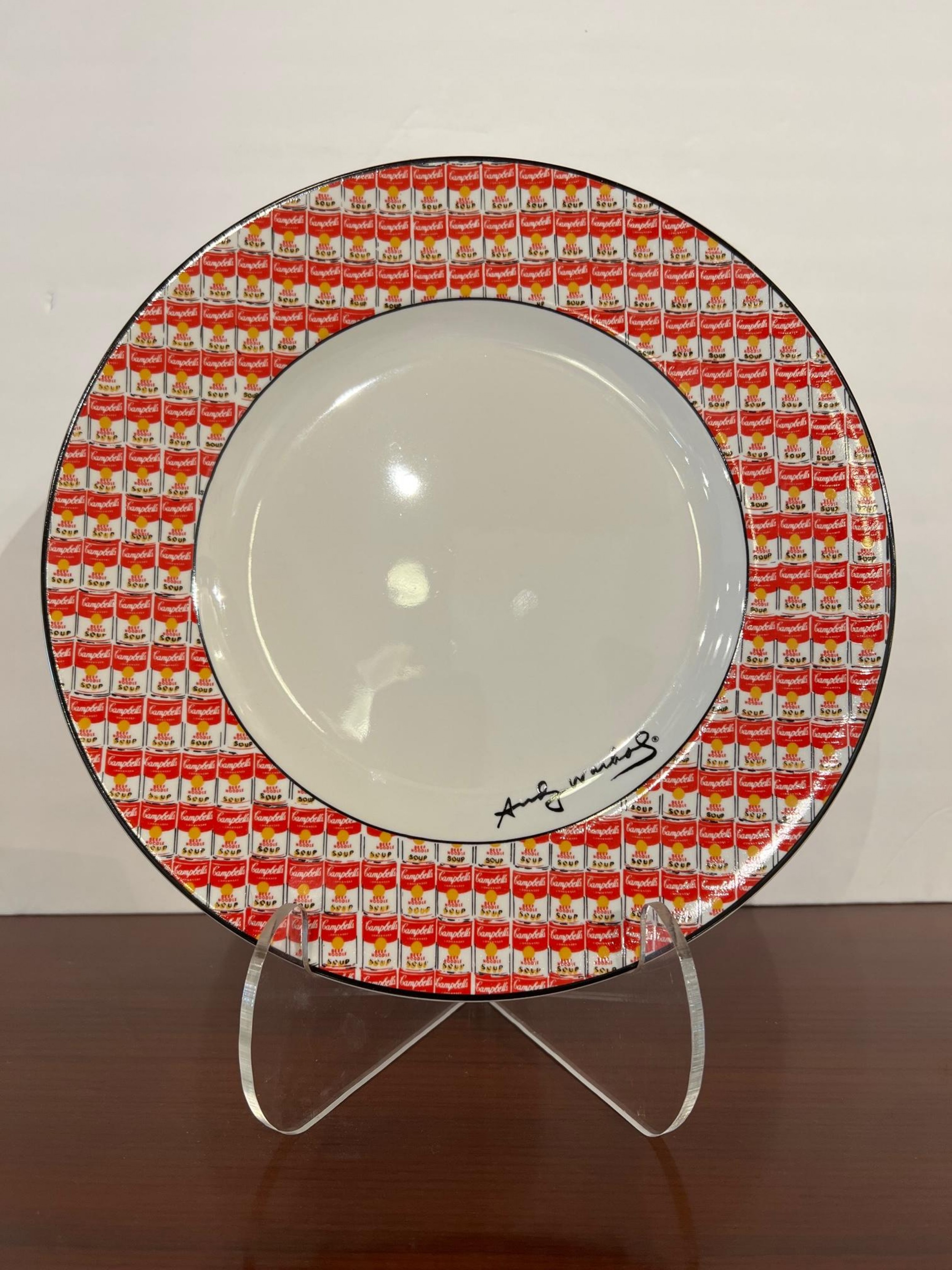 Andy warhol american modern 100 cans pattern charger plates