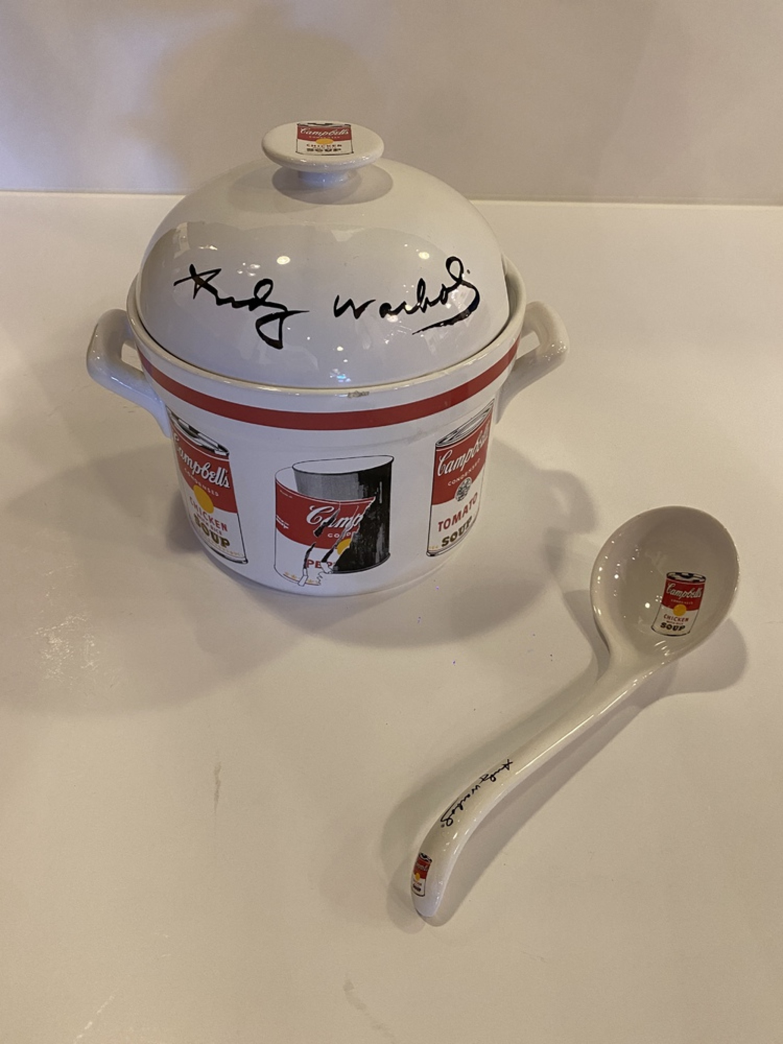 Andy warhol american modern campbells soup can pattern soup tureens