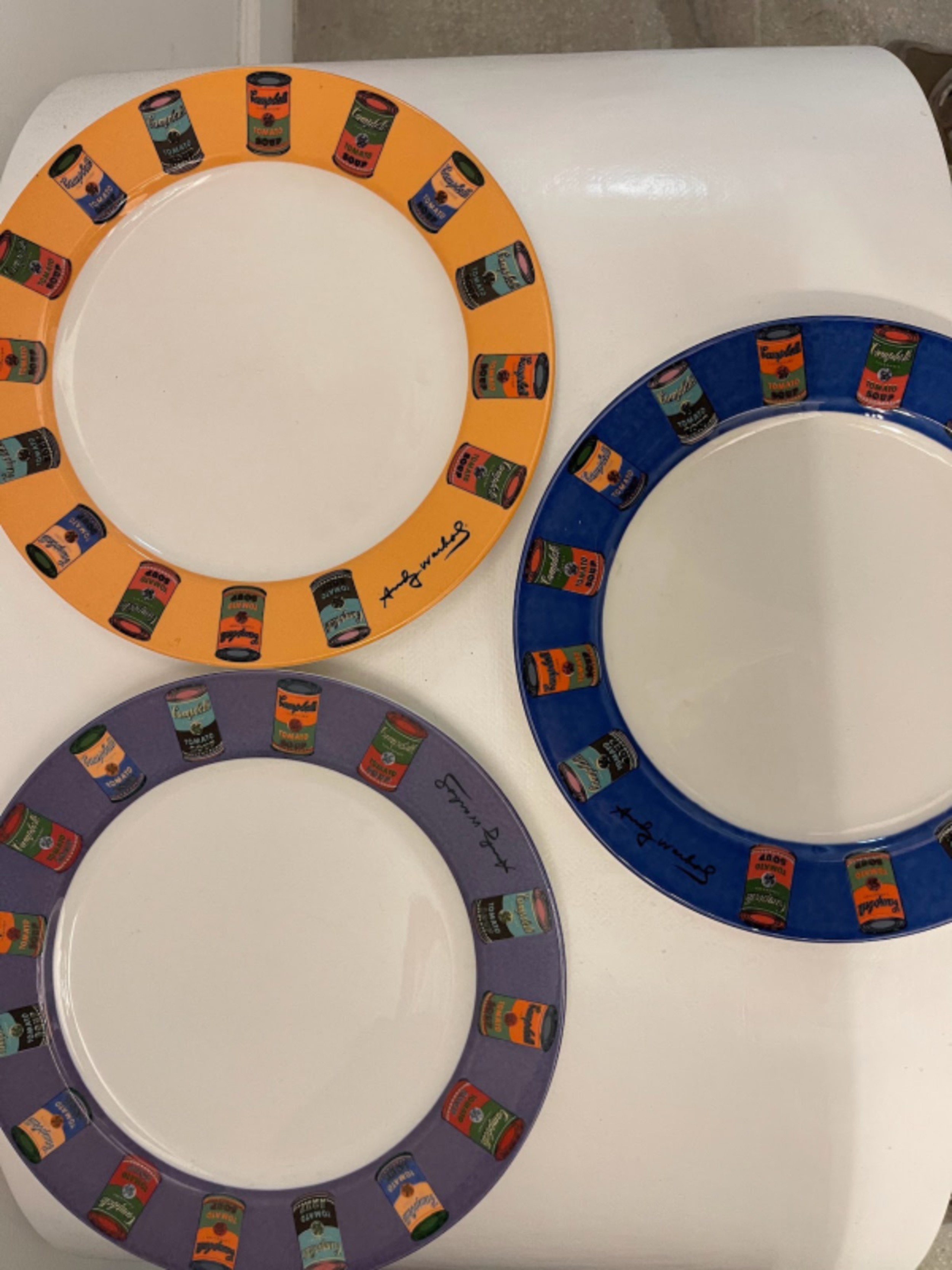 Andy warhol american modern pop art campbells soup pattern dinner plates