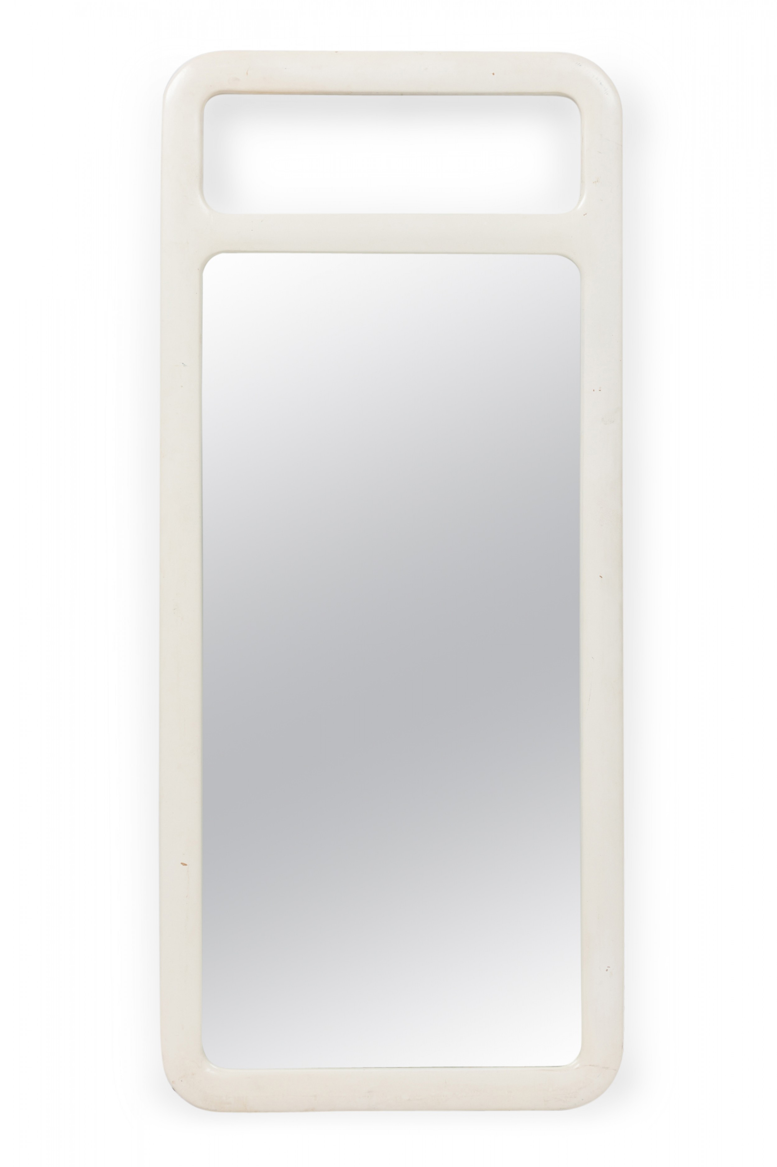 American mid century white painted wall mirror