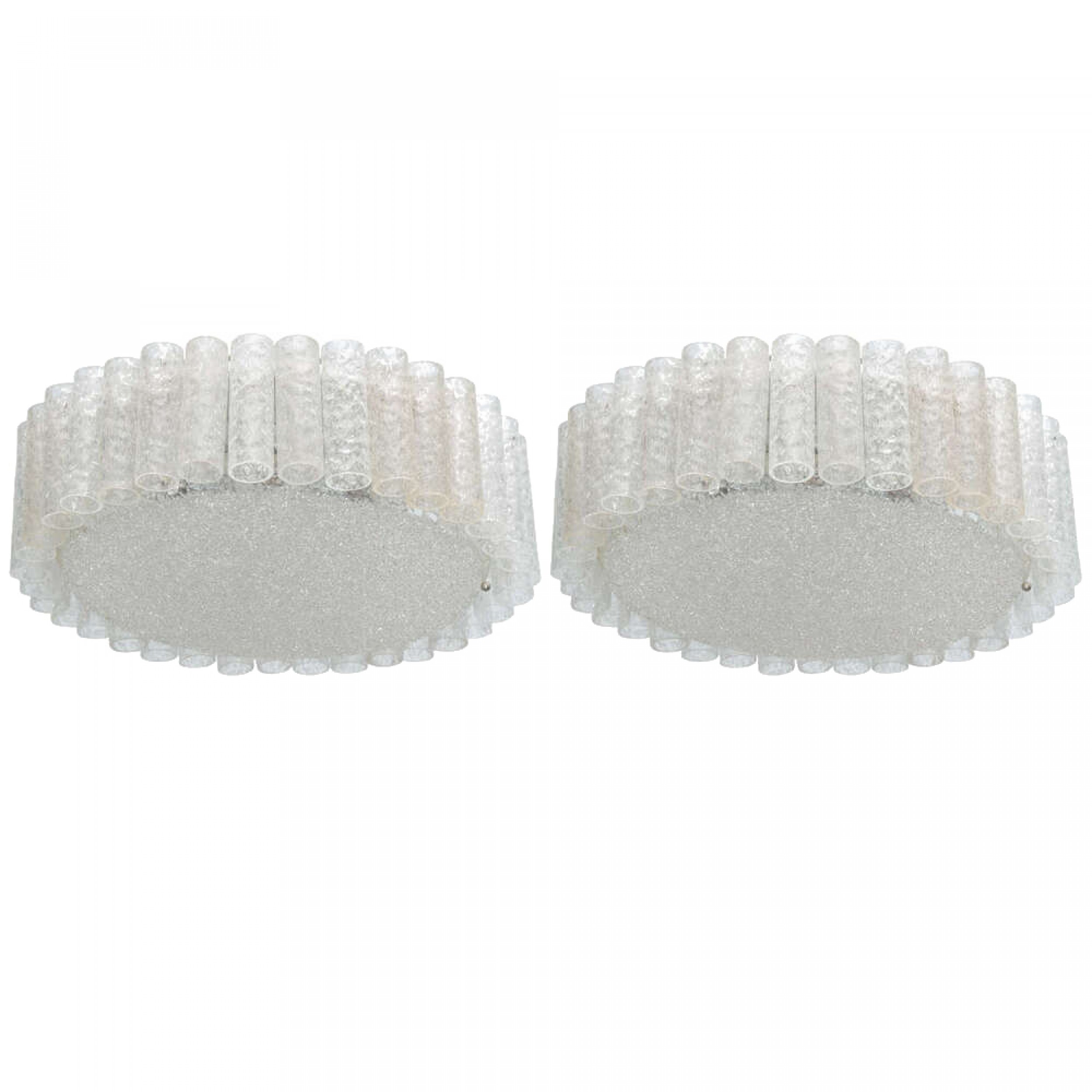 One german modern handblown glass doria flush mount hanging chandelier