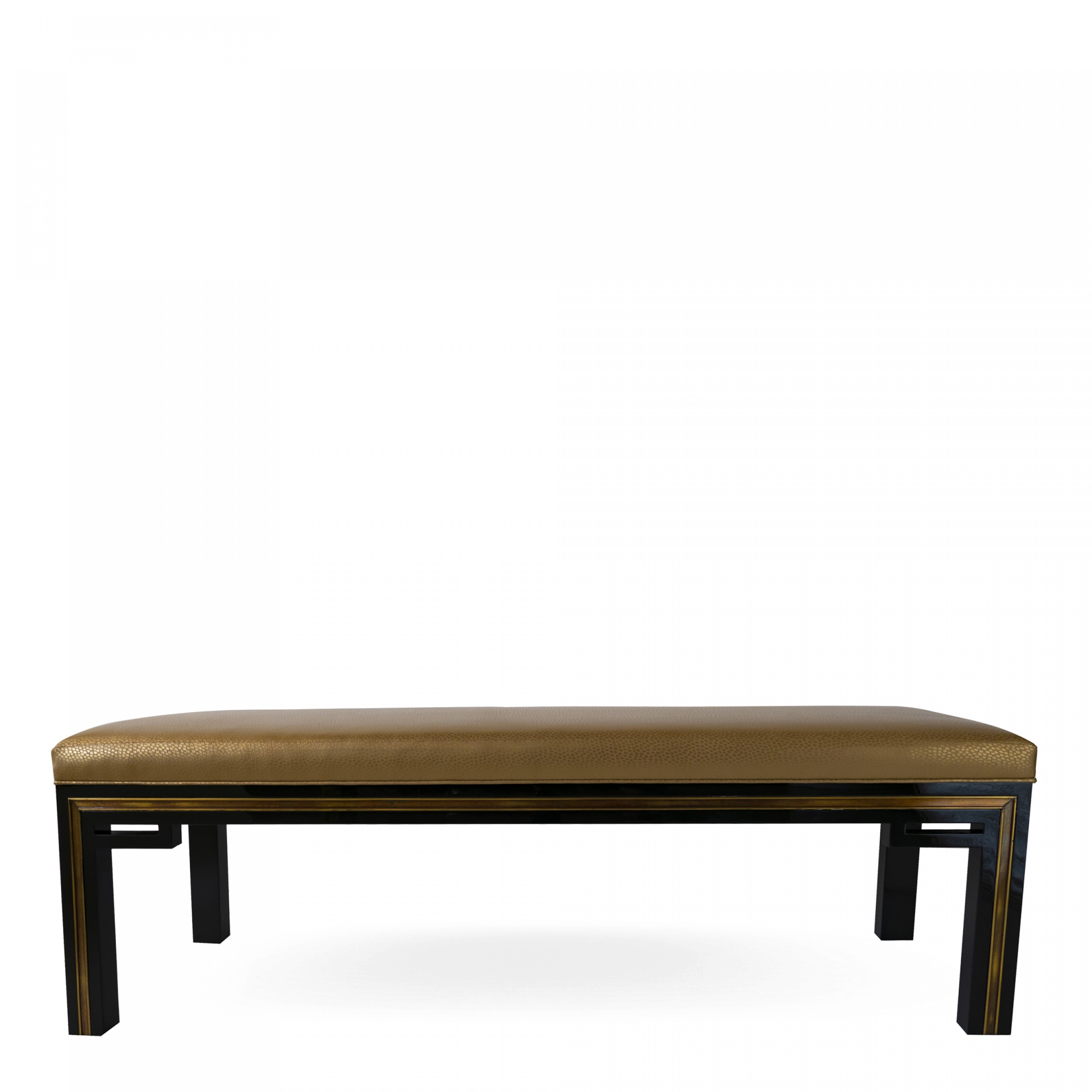 French modern black lacquer bench jacques quinet